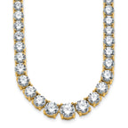 14k 40 3/8 carat Lab Grown Diamond VS+ F+ Complete Round 20 inch Graduated Tennis Necklace