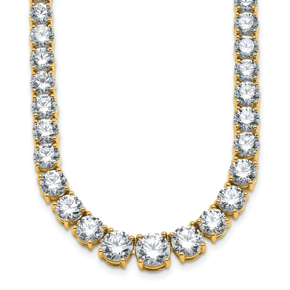 14k 40 3/8 carat Lab Grown Diamond VS+ F+ Complete Round 20 inch Graduated Tennis Necklace