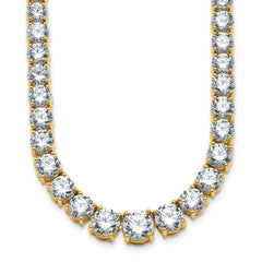 14k 40 3/8 carat Lab Grown Diamond VS+ F+ Complete Round 20 inch Graduated Tennis Necklace