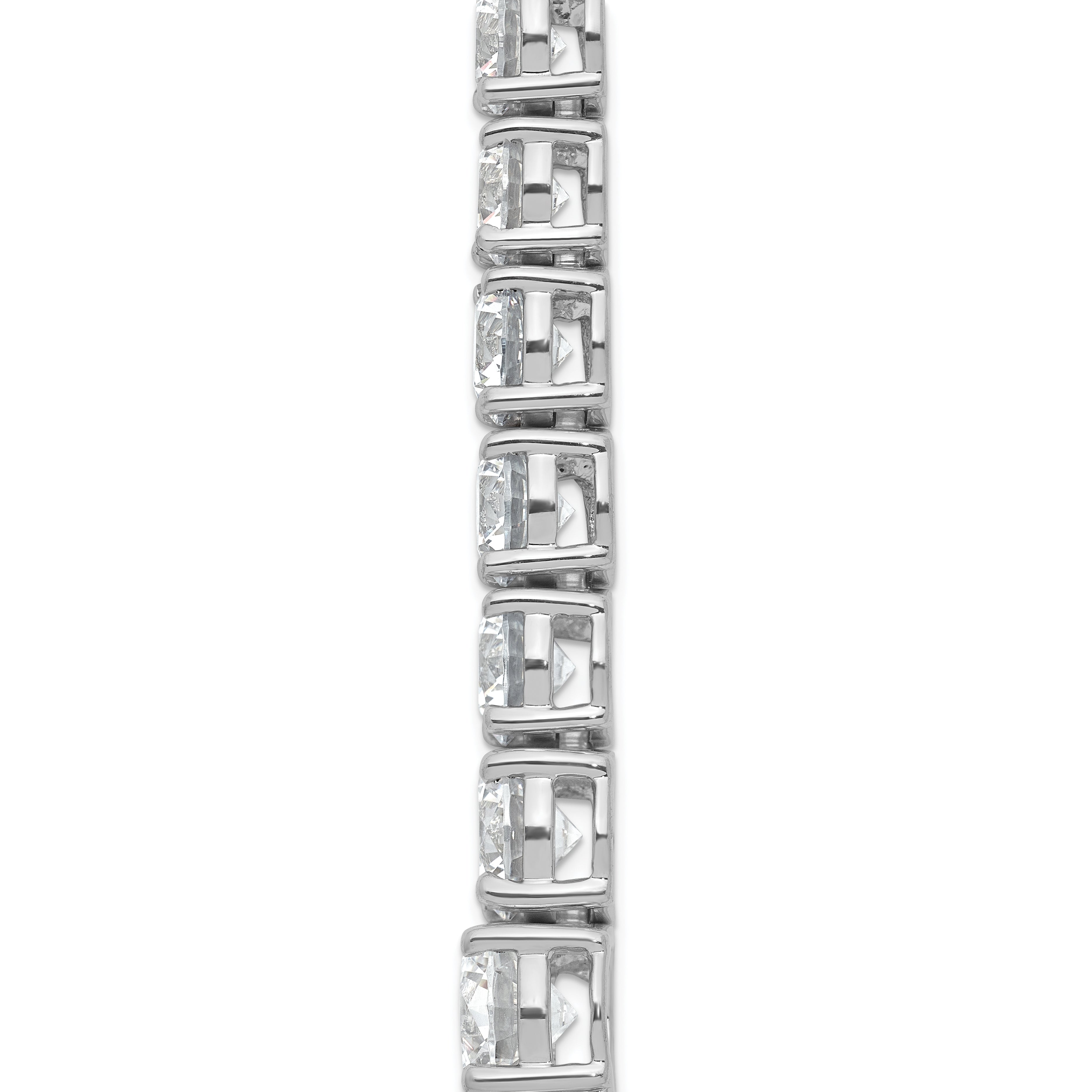 14k White Gold 50 7/8 carat Lab Grown Diamond VS+ F+ Complete Round 20 inch Graduated Tennis Necklace