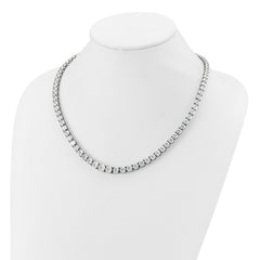 14k White Gold 50 7/8 carat Lab Grown Diamond VS+ F+ Complete Round 20 inch Graduated Tennis Necklace