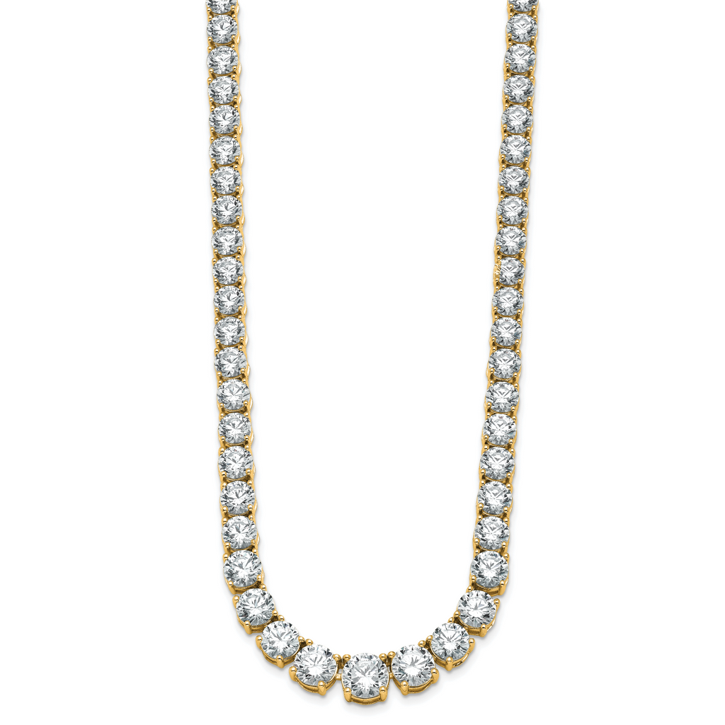 14k 50 7/8 carat Lab Grown Diamond VS/SI+ G+ Complete Round 20 inch Graduated Tennis Necklace