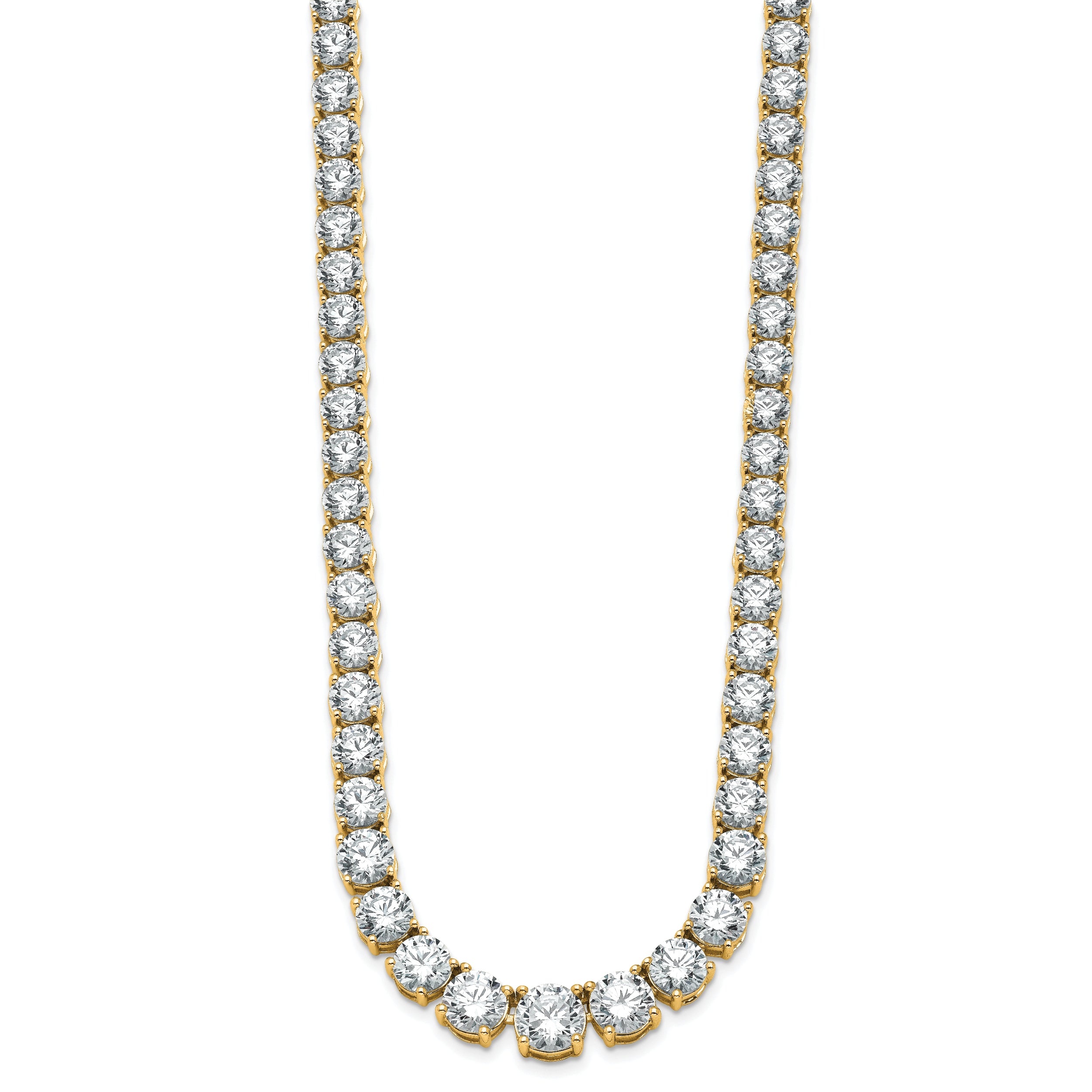 14k 50 7/8 carat Lab Grown Diamond VS+ F+ Complete Round 20 inch Graduated Tennis Necklace