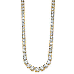 14k 50 7/8 carat Lab Grown Diamond VS+ F+ Complete Round 20 inch Graduated Tennis Necklace
