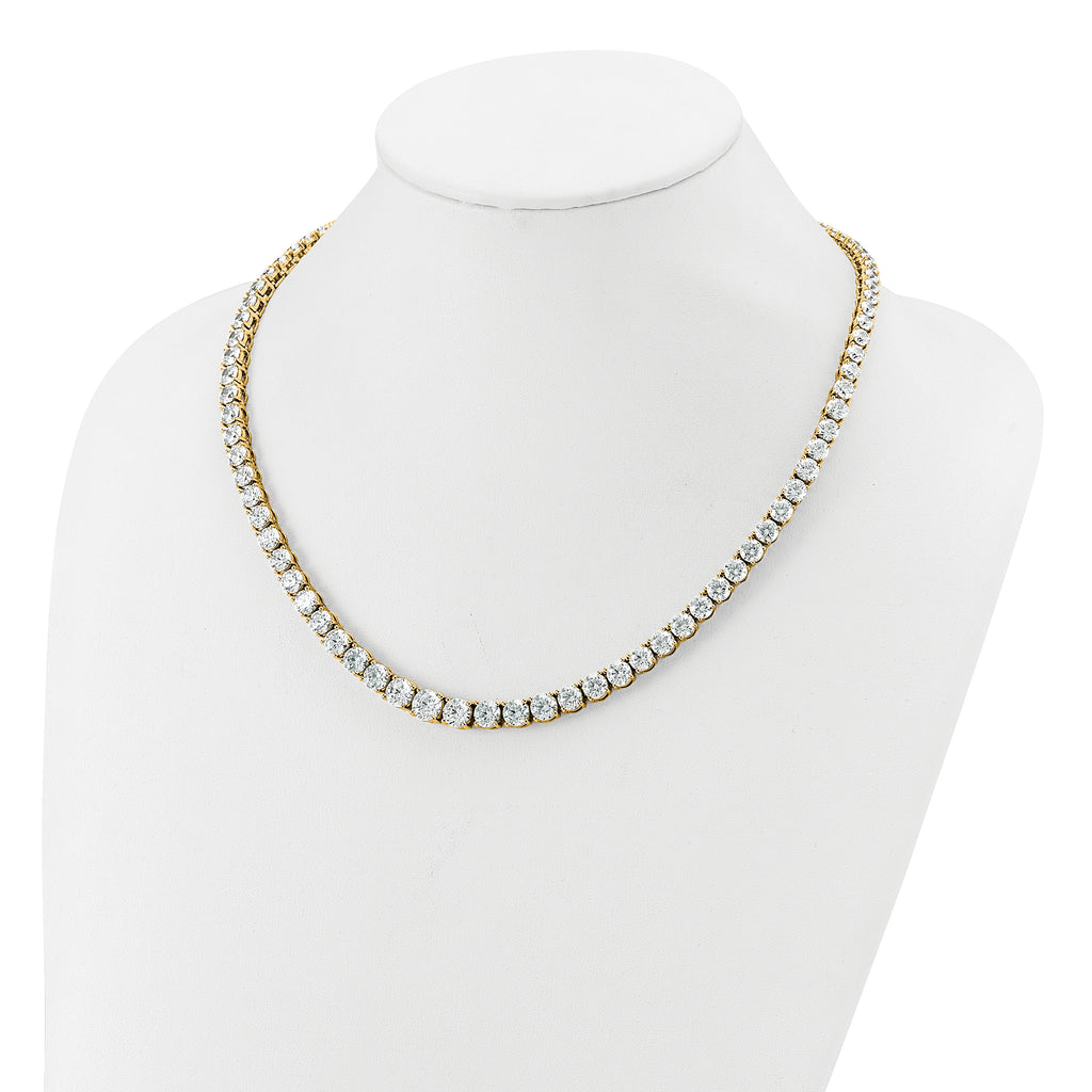 14k 50 7/8 carat Lab Grown Diamond VS+ F+ Complete Round 20 inch Graduated Tennis Necklace