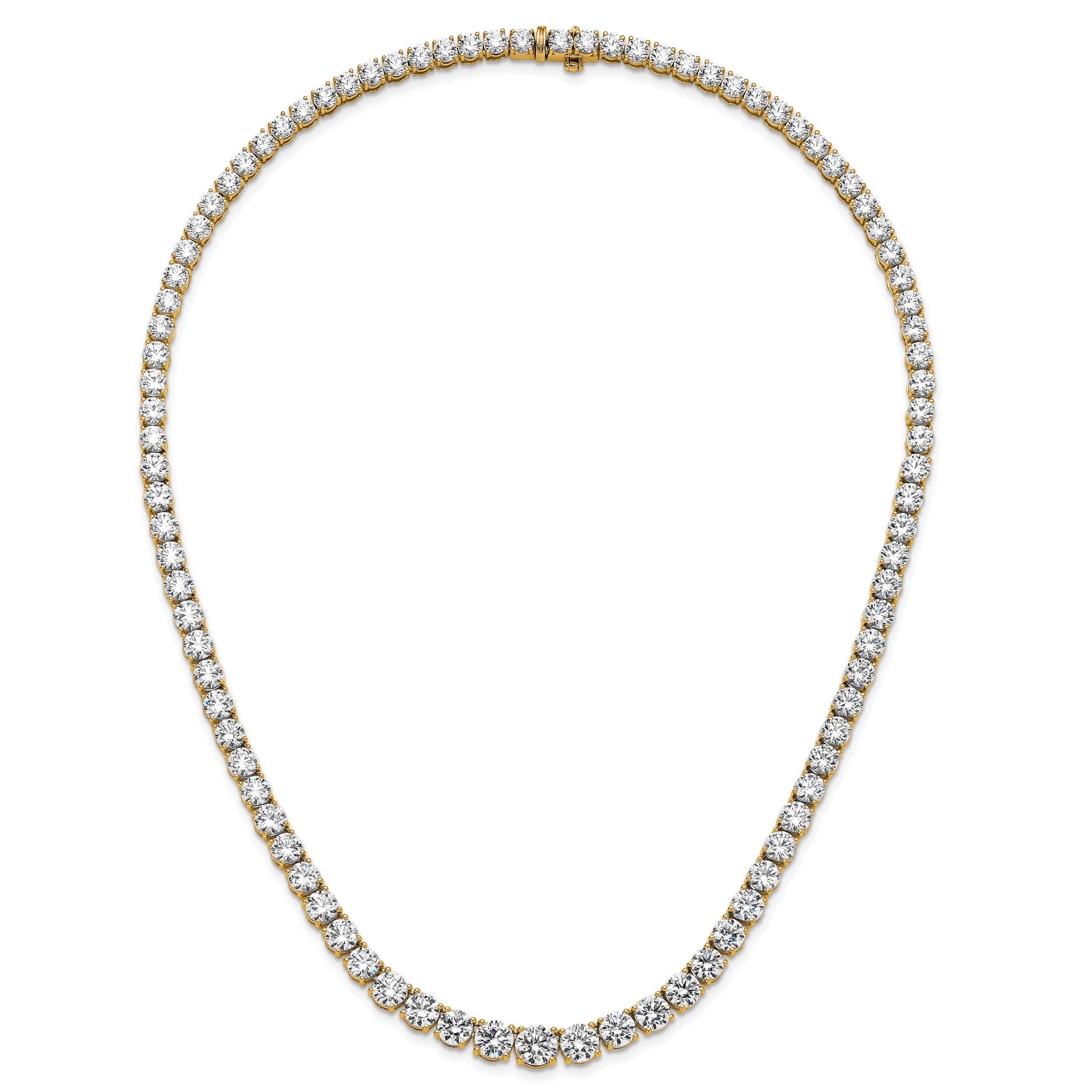 14k 50 7/8 carat Lab Grown Diamond VS+ F+ Complete Round 20 inch Graduated Tennis Necklace