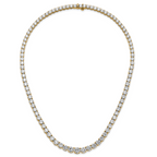 14k 50 7/8 carat Lab Grown Diamond VS/SI+ G+ Complete Round 20 inch Graduated Tennis Necklace