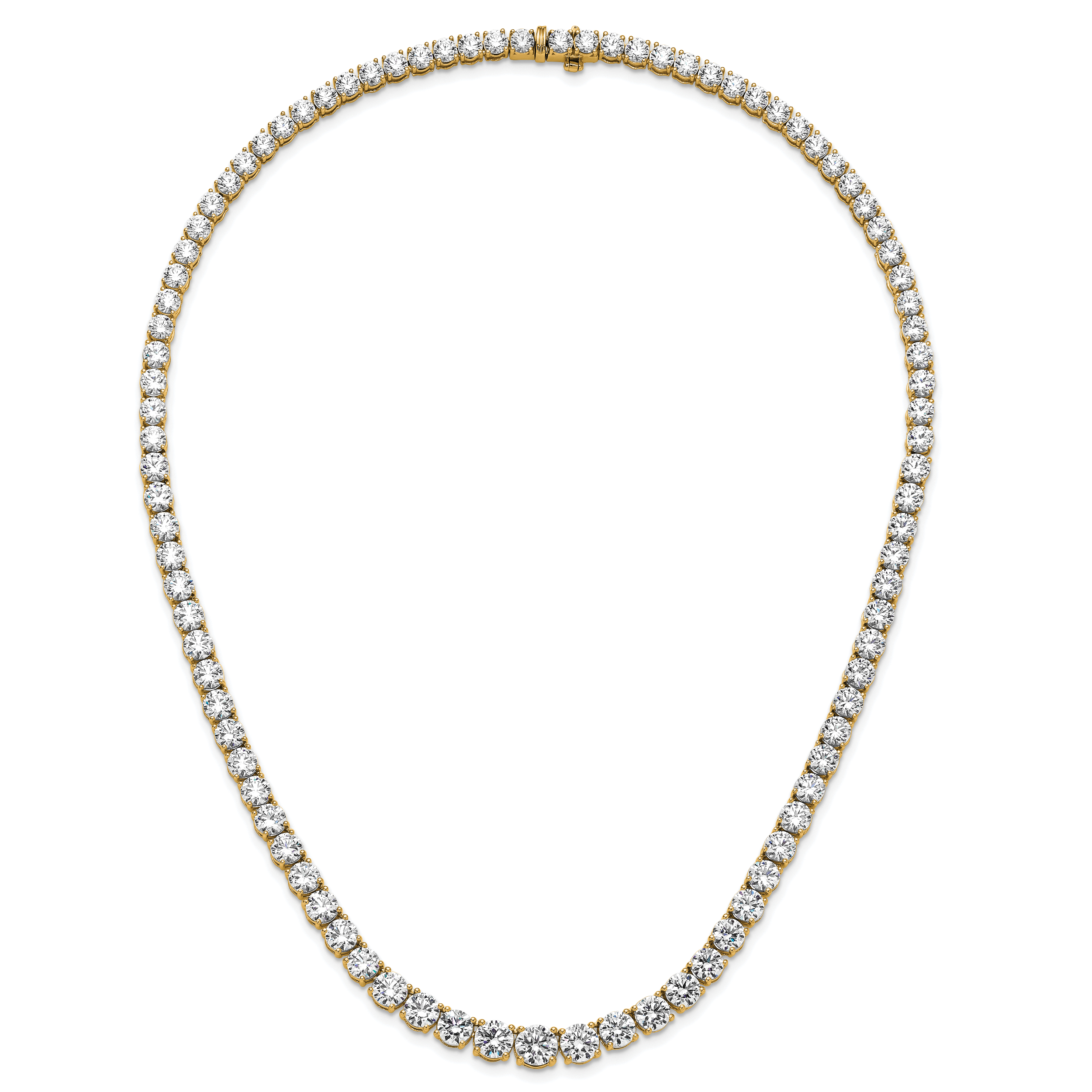 14k 50 7/8 carat Lab Grown Diamond VS/SI+ G+ Complete Round 20 inch Graduated Tennis Necklace