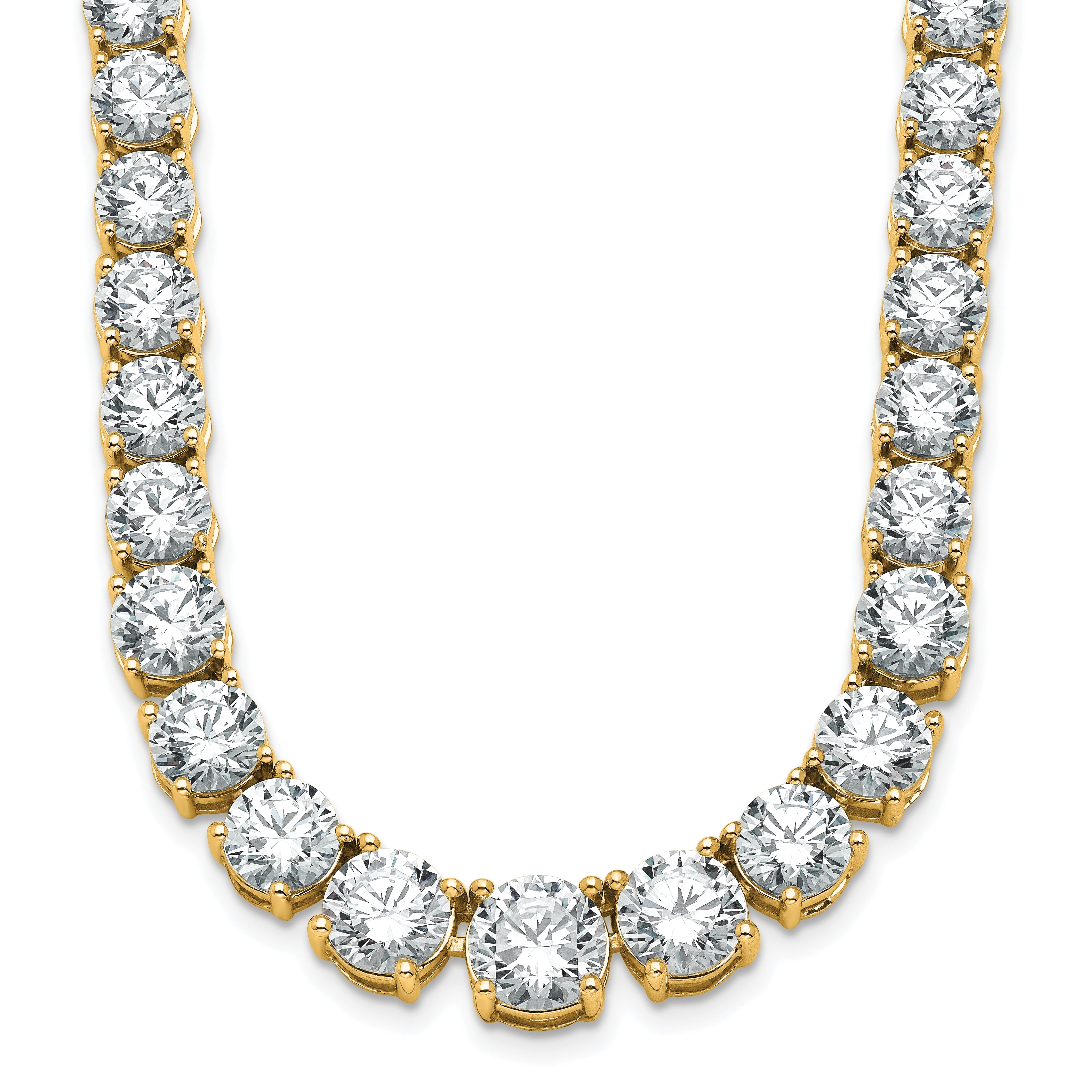 14k 50 7/8 carat Lab Grown Diamond VS+ F+ Complete Round 20 inch Graduated Tennis Necklace