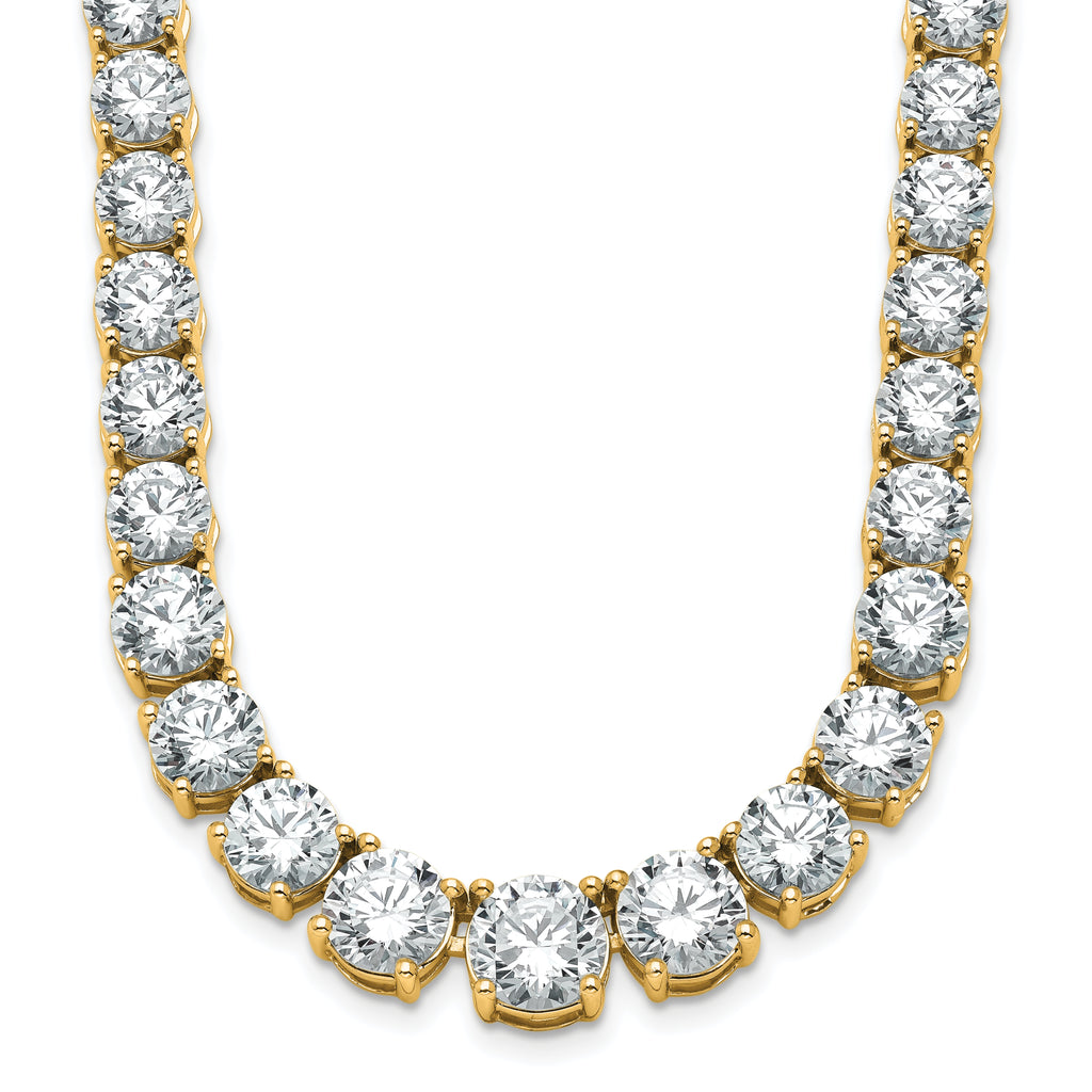 14k 50 7/8 carat Lab Grown Diamond VS+ F+ Complete Round 20 inch Graduated Tennis Necklace