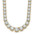 14k 50 7/8 carat Lab Grown Diamond VS+ F+ Complete Round 20 inch Graduated Tennis Necklace