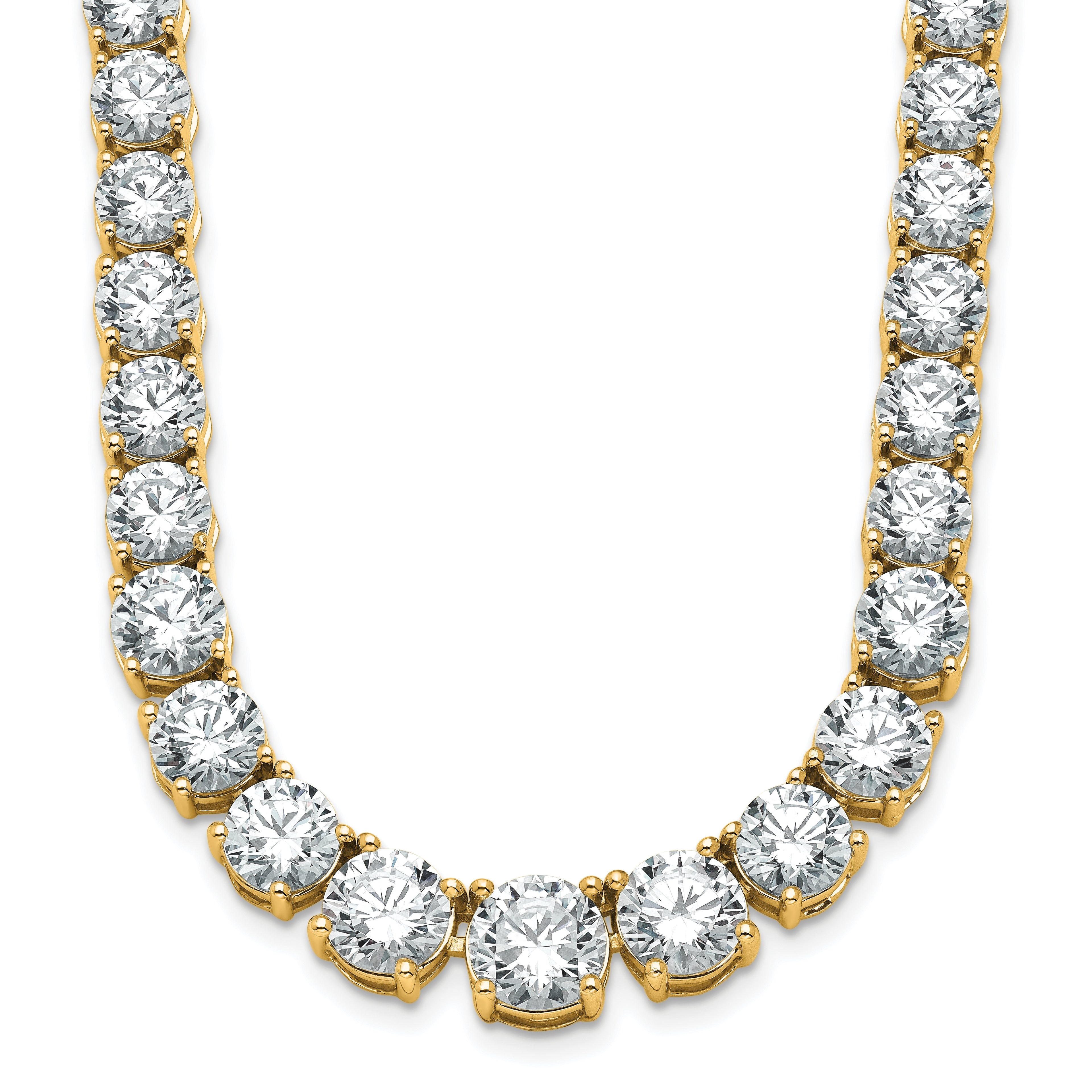 14k 50 7/8 carat Lab Grown Diamond VS+ F+ Complete Round 20 inch Graduated Tennis Necklace