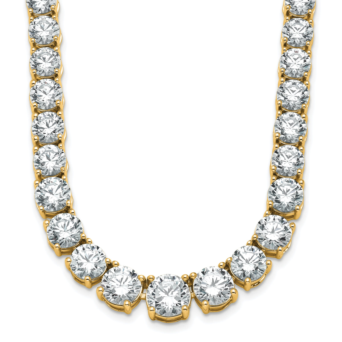 14k 50 7/8 carat Lab Grown Diamond VS+ F+ Complete Round 20 inch Graduated Tennis Necklace