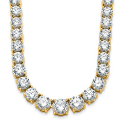 14k 50 7/8 carat Lab Grown Diamond VS+ F+ Complete Round 20 inch Graduated Tennis Necklace