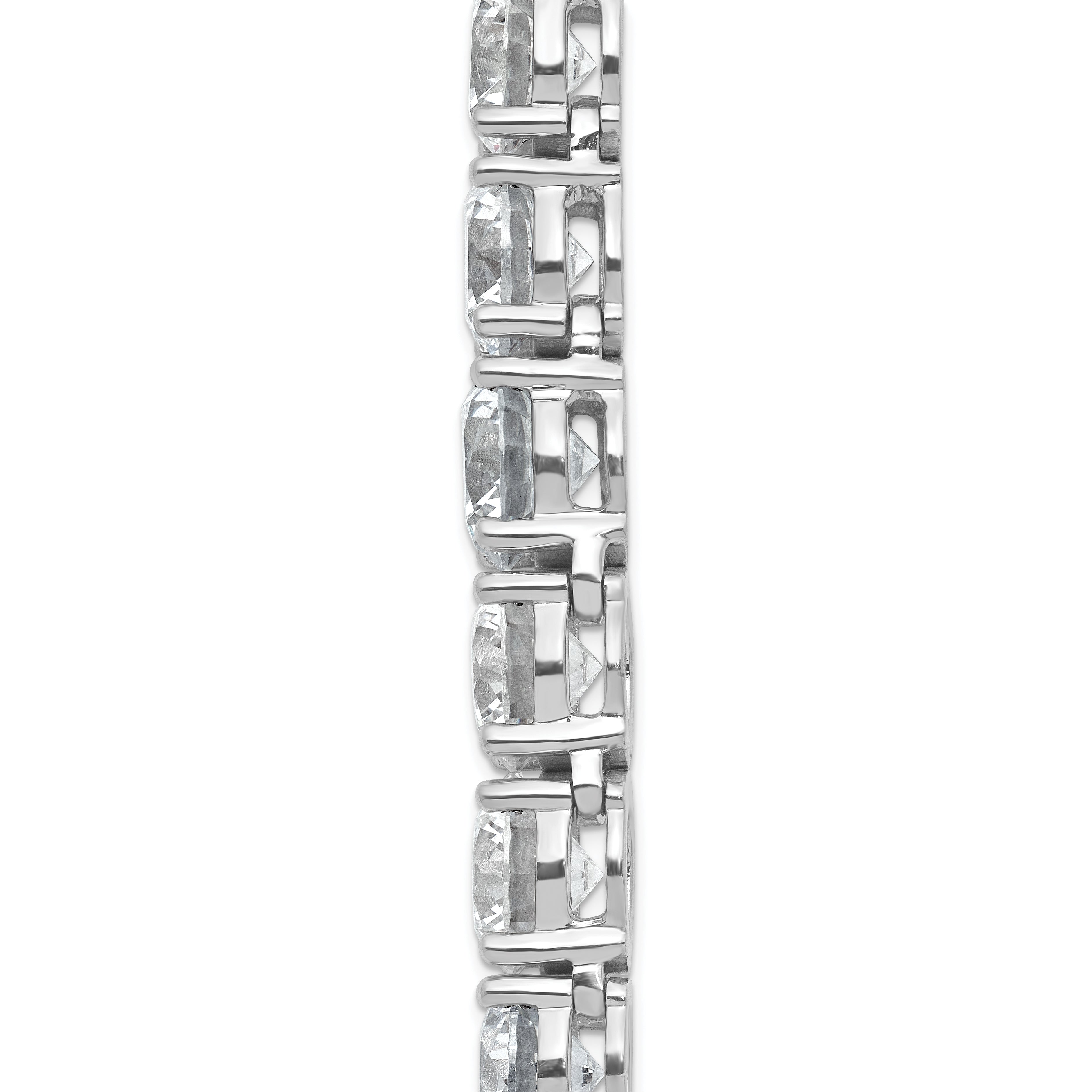 14k White Gold 72 3/8 carat Lab Grown Diamond VS/SI+ G+ Complete Round 20 inch Graduated Tennis Necklace