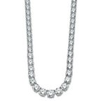 14k White Gold 72 3/8 carat Lab Grown Diamond VS+ F+ Complete Round 20 inch Graduated Tennis Necklace