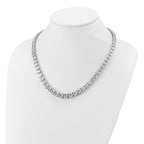 14k White Gold 72 3/8 carat Lab Grown Diamond VS/SI+ G+ Complete Round 20 inch Graduated Tennis Necklace