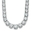 14k White Gold 72 3/8 carat Lab Grown Diamond VS/SI+ G+ Complete Round 20 inch Graduated Tennis Necklace