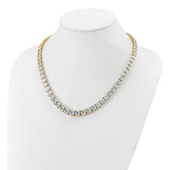 14k 72 3/8 carat Lab Grown Diamond VS+ F+ Complete Round 20 inch Graduated Tennis Necklace