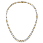 14k 72 3/8 carat Lab Grown Diamond VS+ F+ Complete Round 20 inch Graduated Tennis Necklace