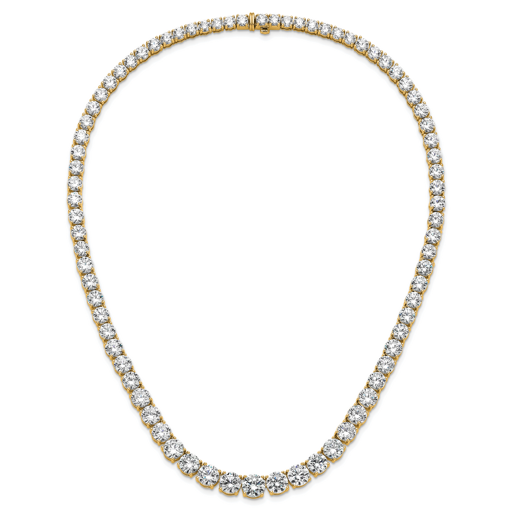 14k 72 3/8 carat Lab Grown Diamond VS/SI+ G+ Complete Round 20 inch Graduated Tennis Necklace