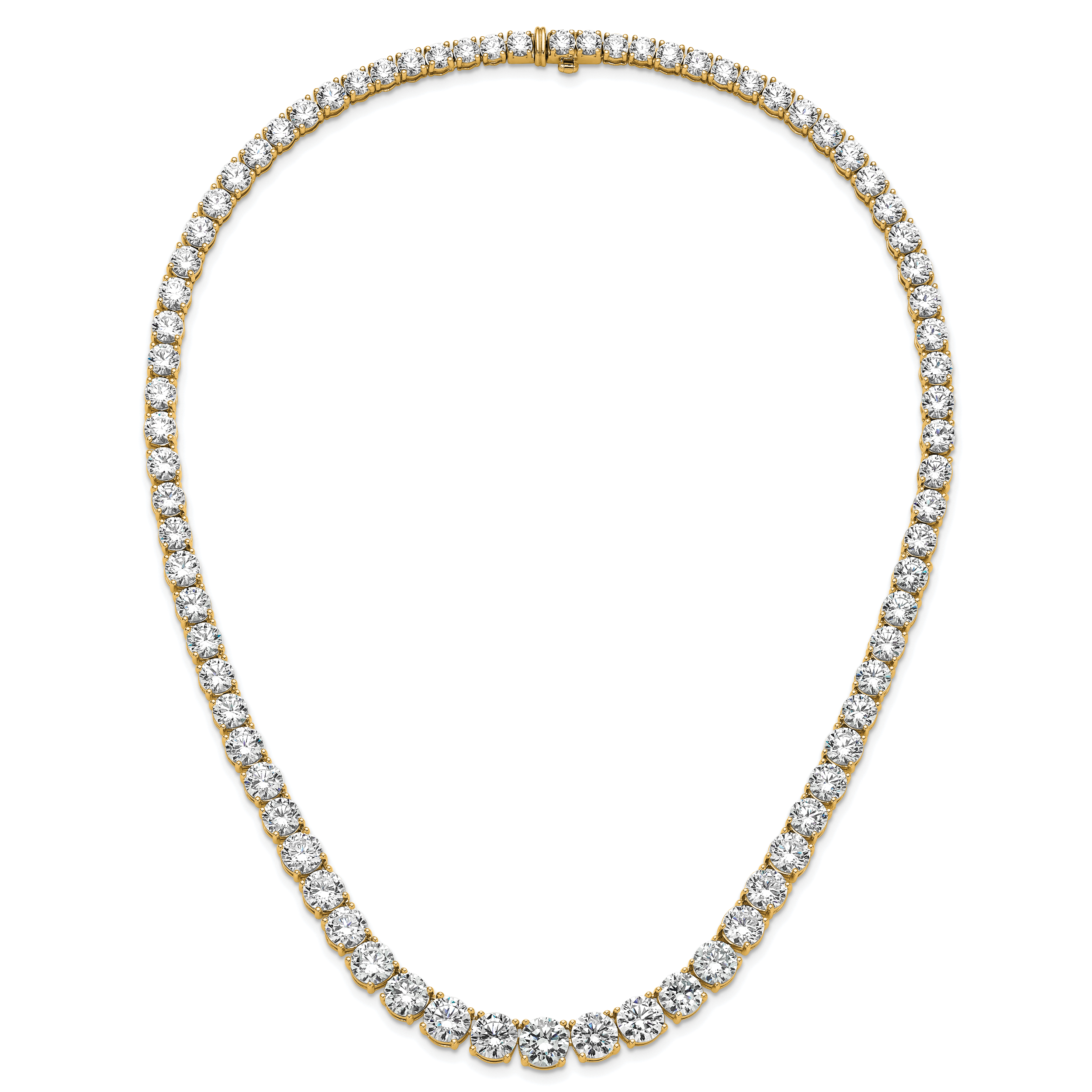 14k 72 3/8 carat Lab Grown Diamond VS/SI+ G+ Complete Round 20 inch Graduated Tennis Necklace