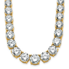 14k 72 3/8 carat Lab Grown Diamond VS+ F+ Complete Round 20 inch Graduated Tennis Necklace