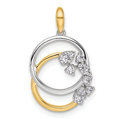 14K Two-tone Polished 1/5 carat Diamond Intertwined Circles Pendant