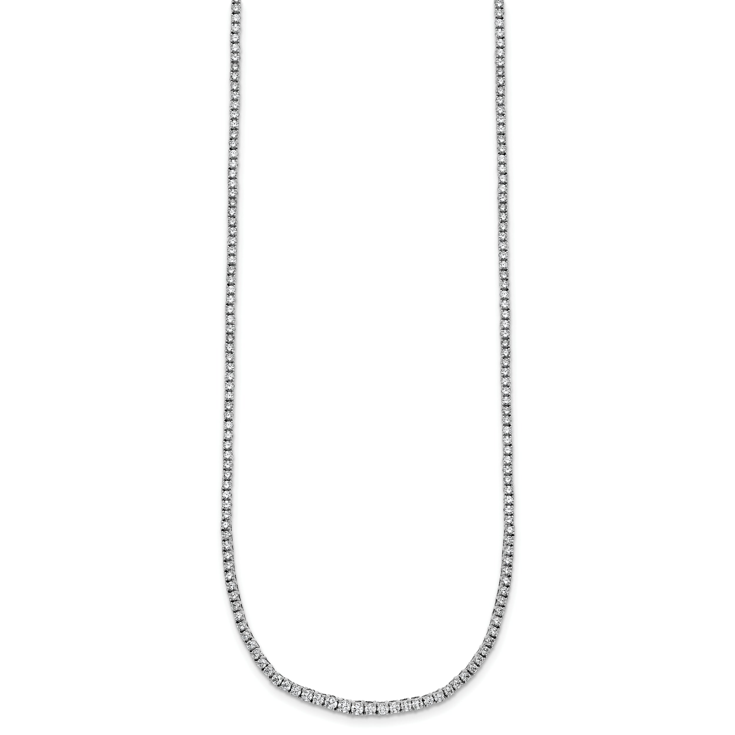 14k White Gold 5 carat Lab Grown Diamond VS/SI+ G+ Complete 18 inch Graduated Tennis Necklace