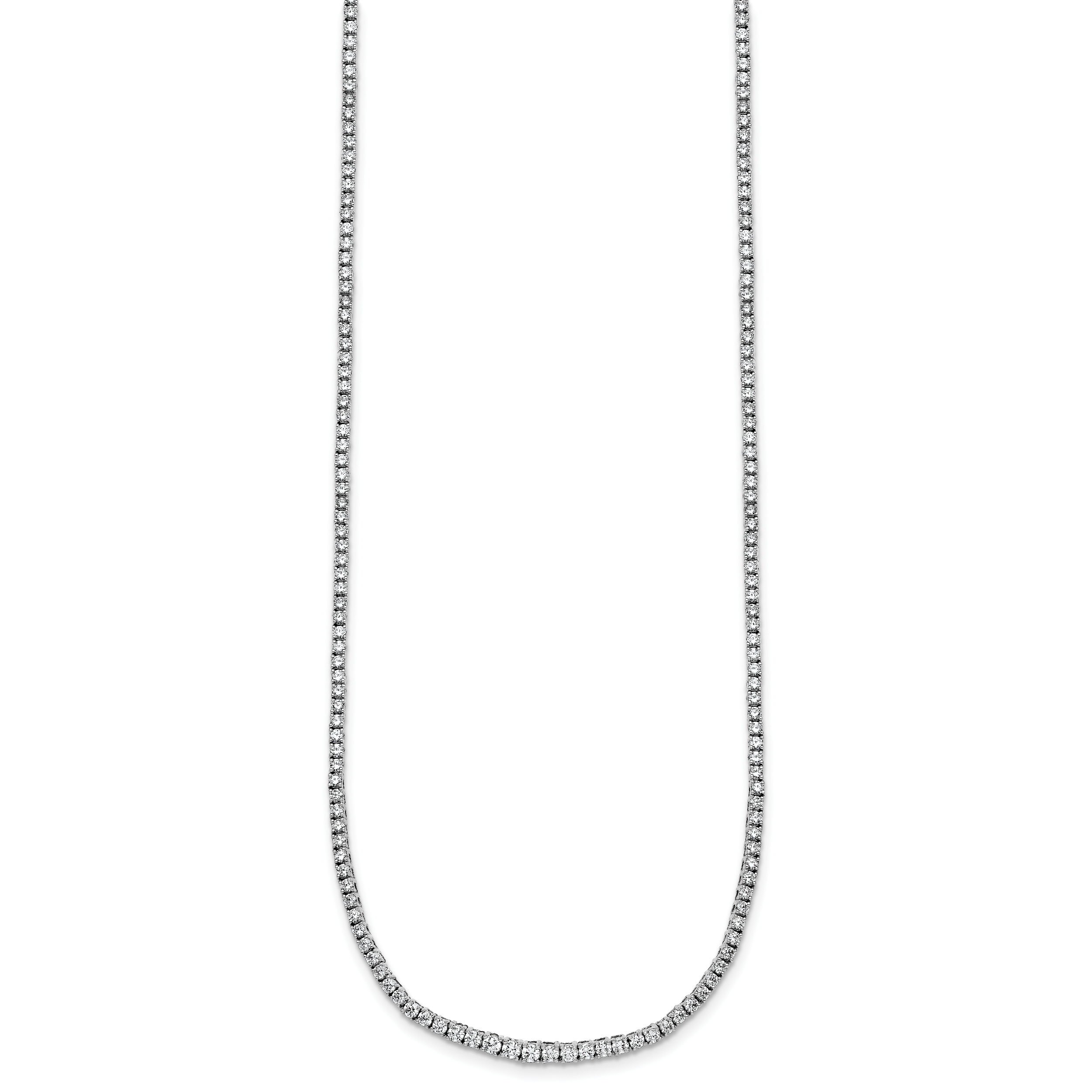 14k White Gold 5 carat Lab Grown Diamond VS/SI+ G+ Complete 18 inch Graduated Tennis Necklace