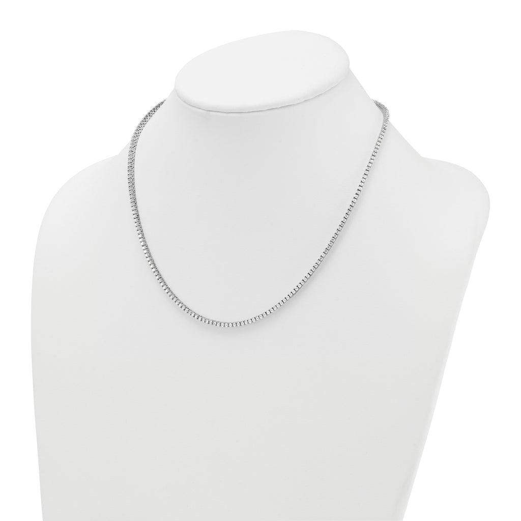 14k White Gold 5 carat Lab Grown Diamond VS/SI+ G+ Complete 18 inch Graduated Tennis Necklace