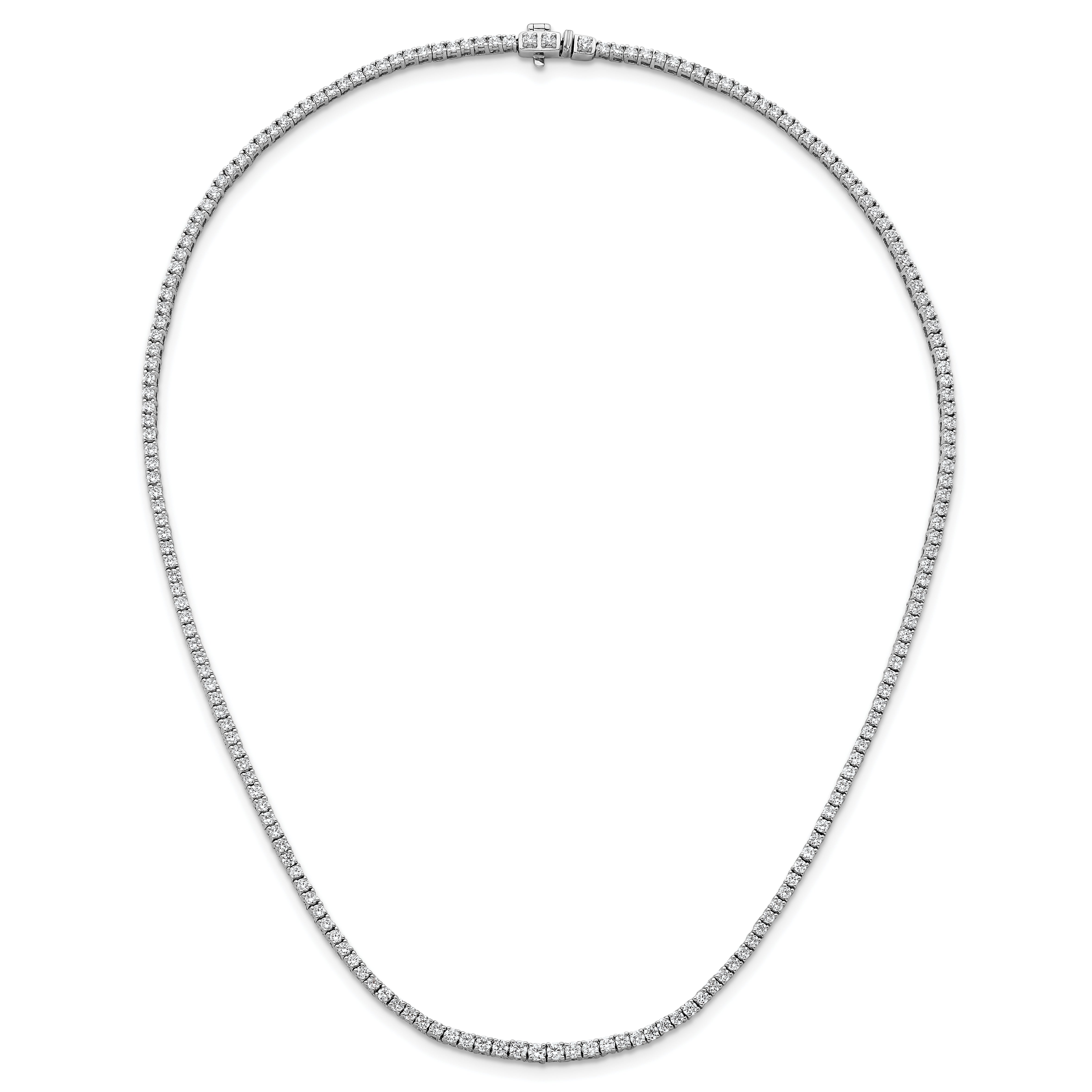 14k White Gold 5 carat Lab Grown Diamond VS/SI+ G+ Complete 18 inch Graduated Tennis Necklace
