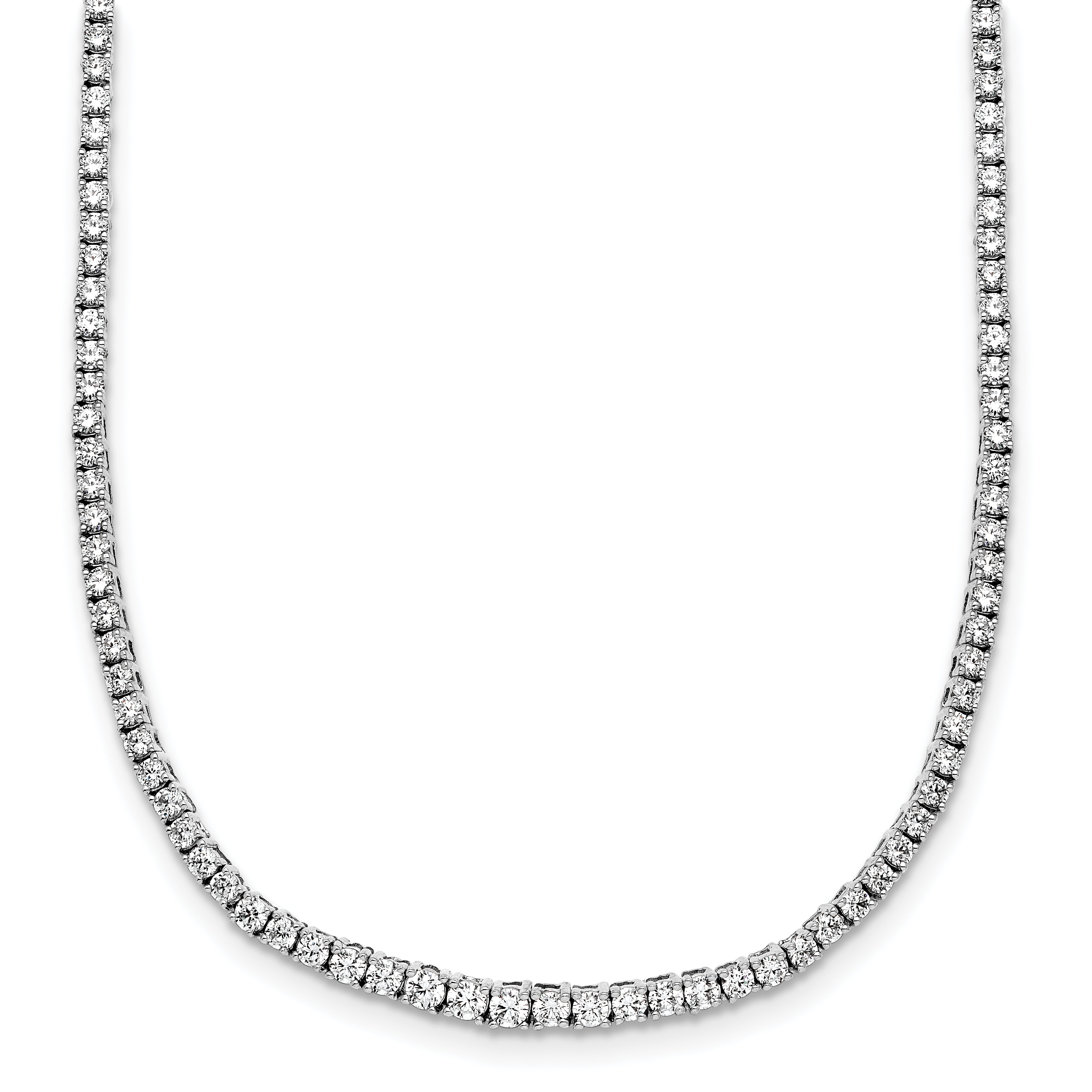 14k White Gold 5 carat Lab Grown Diamond VS/SI+ G+ Complete 18 inch Graduated Tennis Necklace