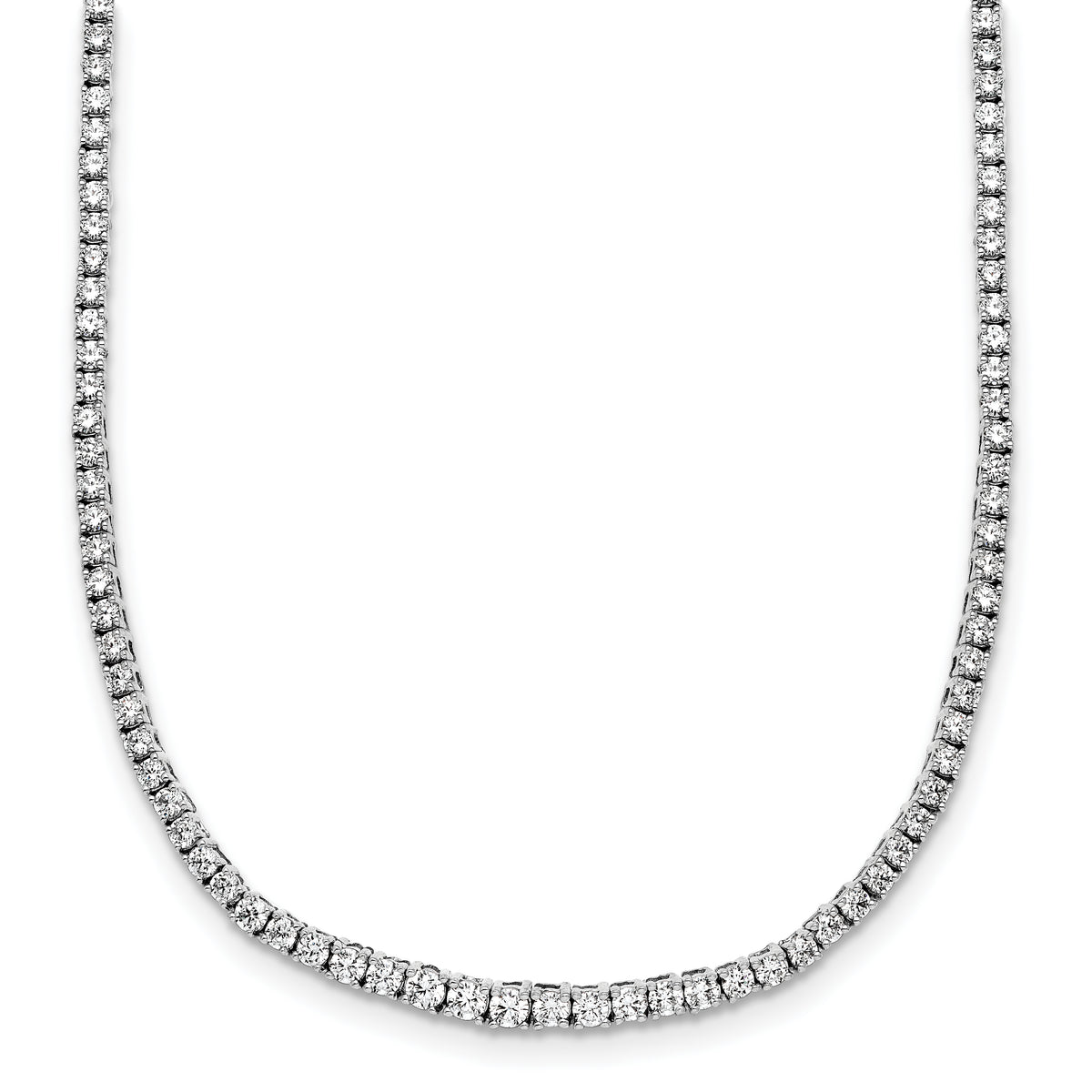 14k White Gold 5 carat Lab Grown Diamond VS/SI+ G+ Complete 18 inch Graduated Tennis Necklace