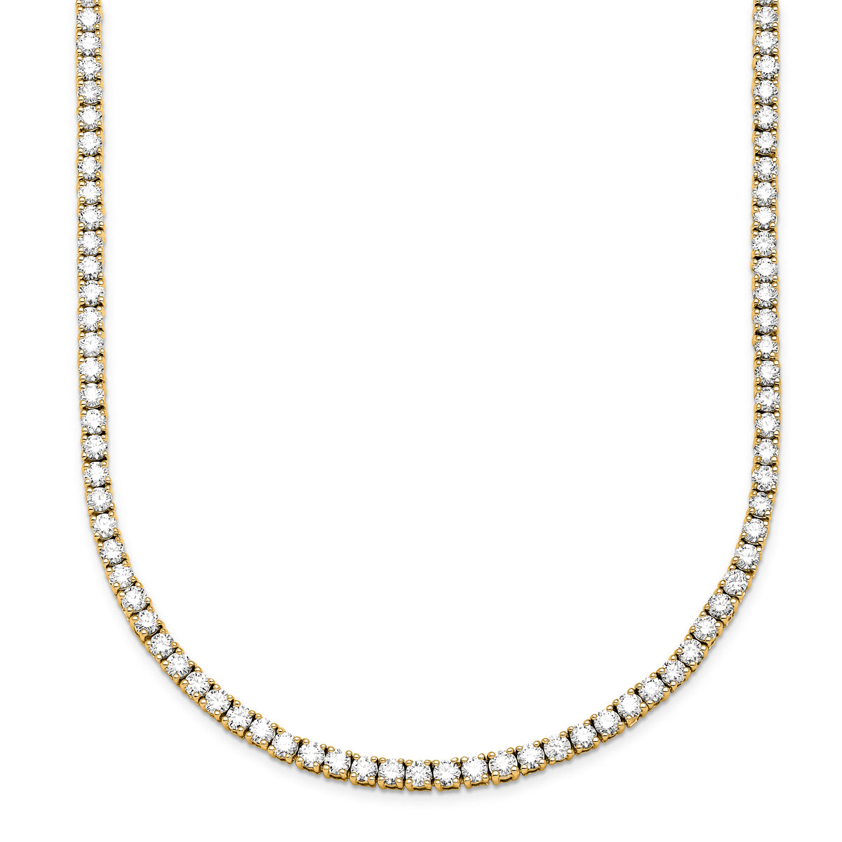 14k 6 carat Lab Grown Diamond VS/SI+ G+ Complete 18 inch Graduated Tennis Necklace