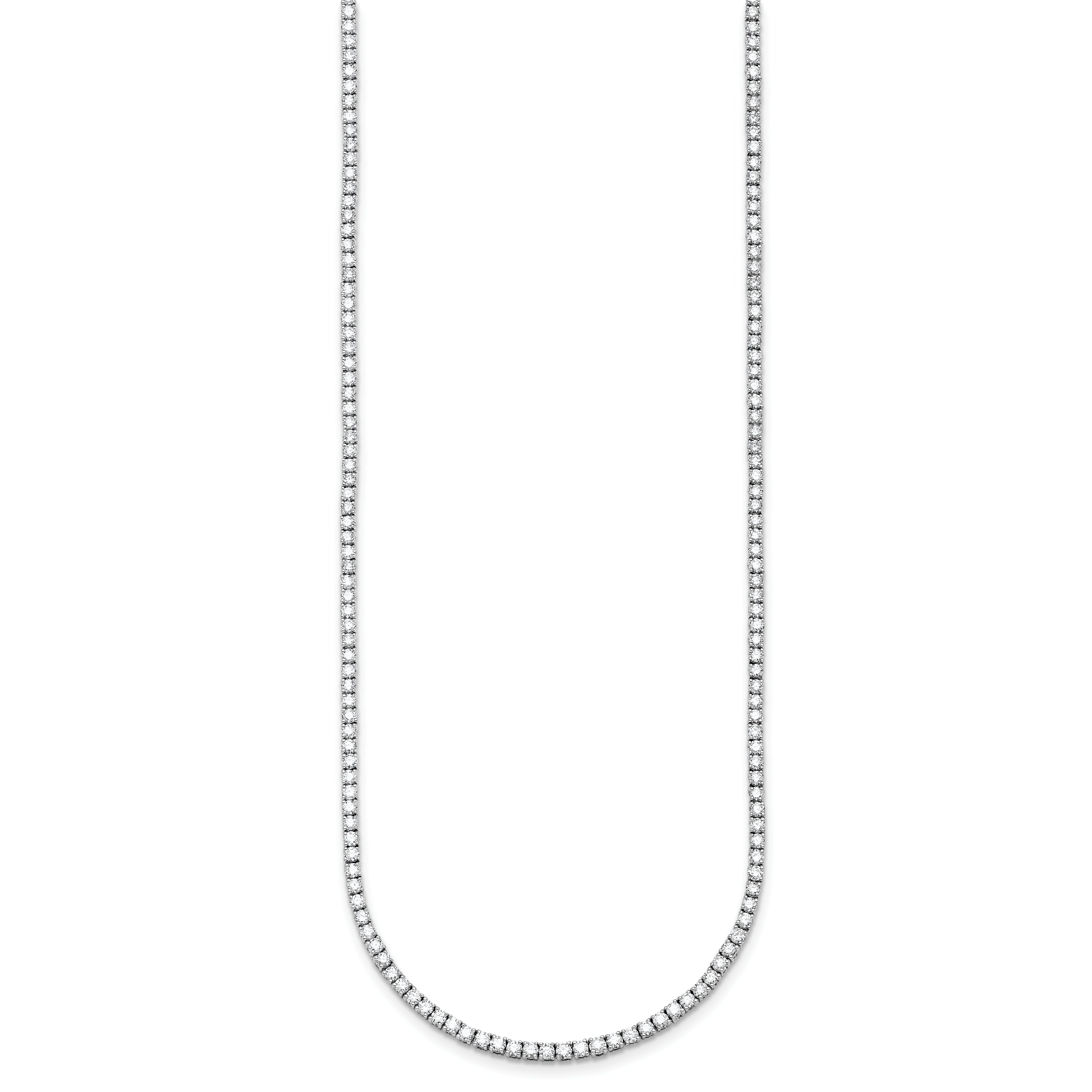 14k White Gold 6 carat Lab Grown Diamond VS/SI+ G+ Complete 18 inch Graduated Tennis Necklace