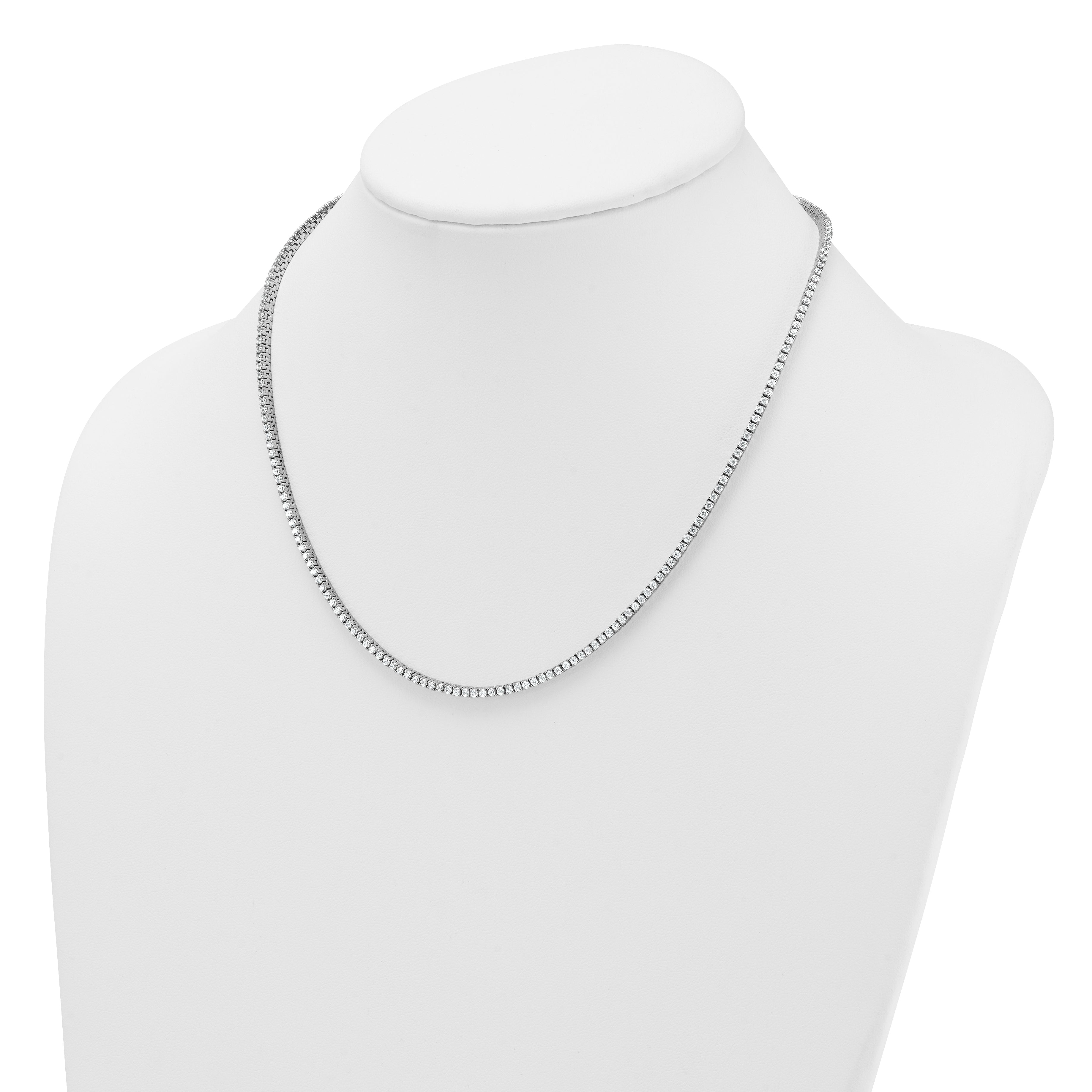 14k White Gold 6 carat Lab Grown Diamond VS/SI+ G+ Complete 18 inch Graduated Tennis Necklace