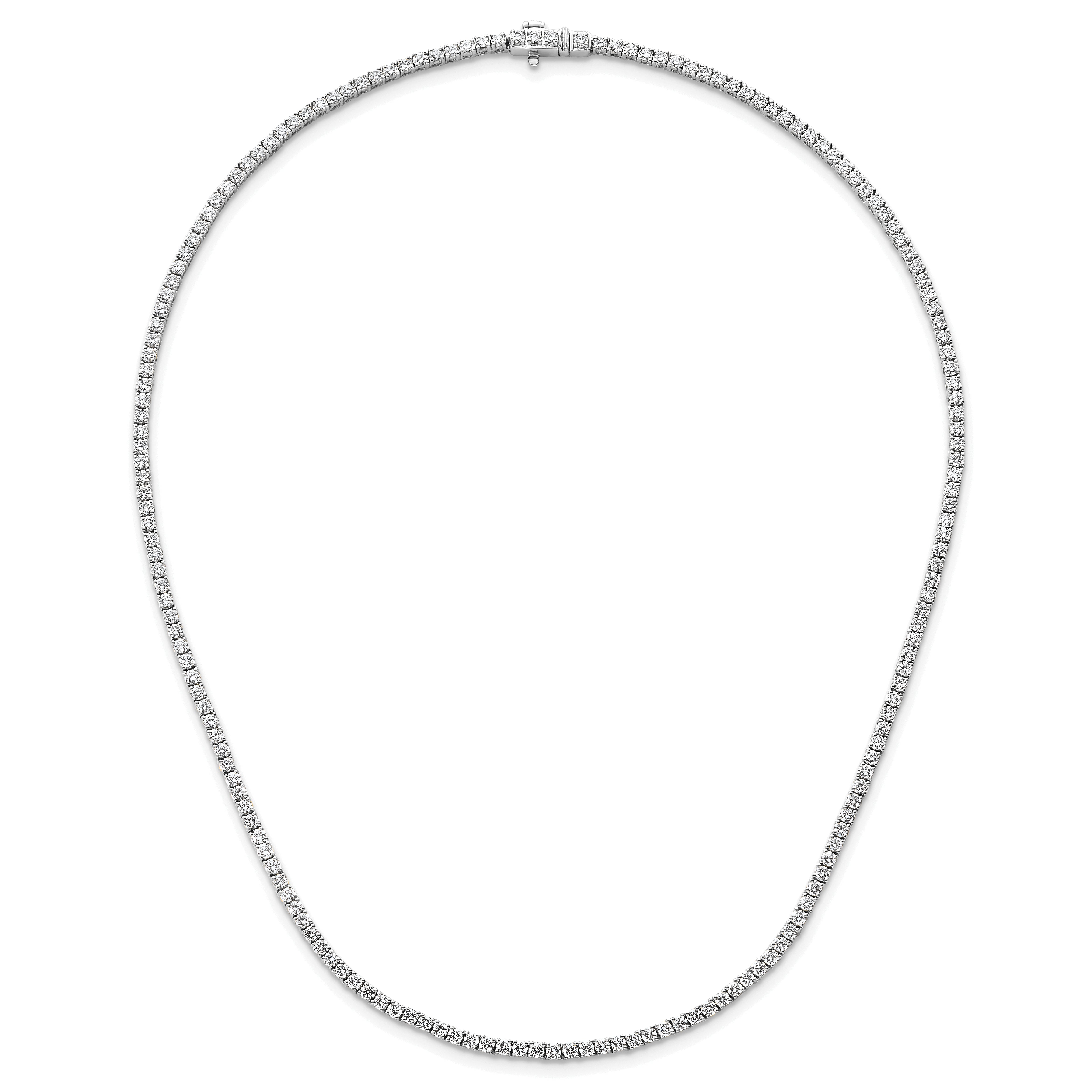 14k White Gold 6 carat Lab Grown Diamond VS/SI+ G+ Complete 18 inch Graduated Tennis Necklace