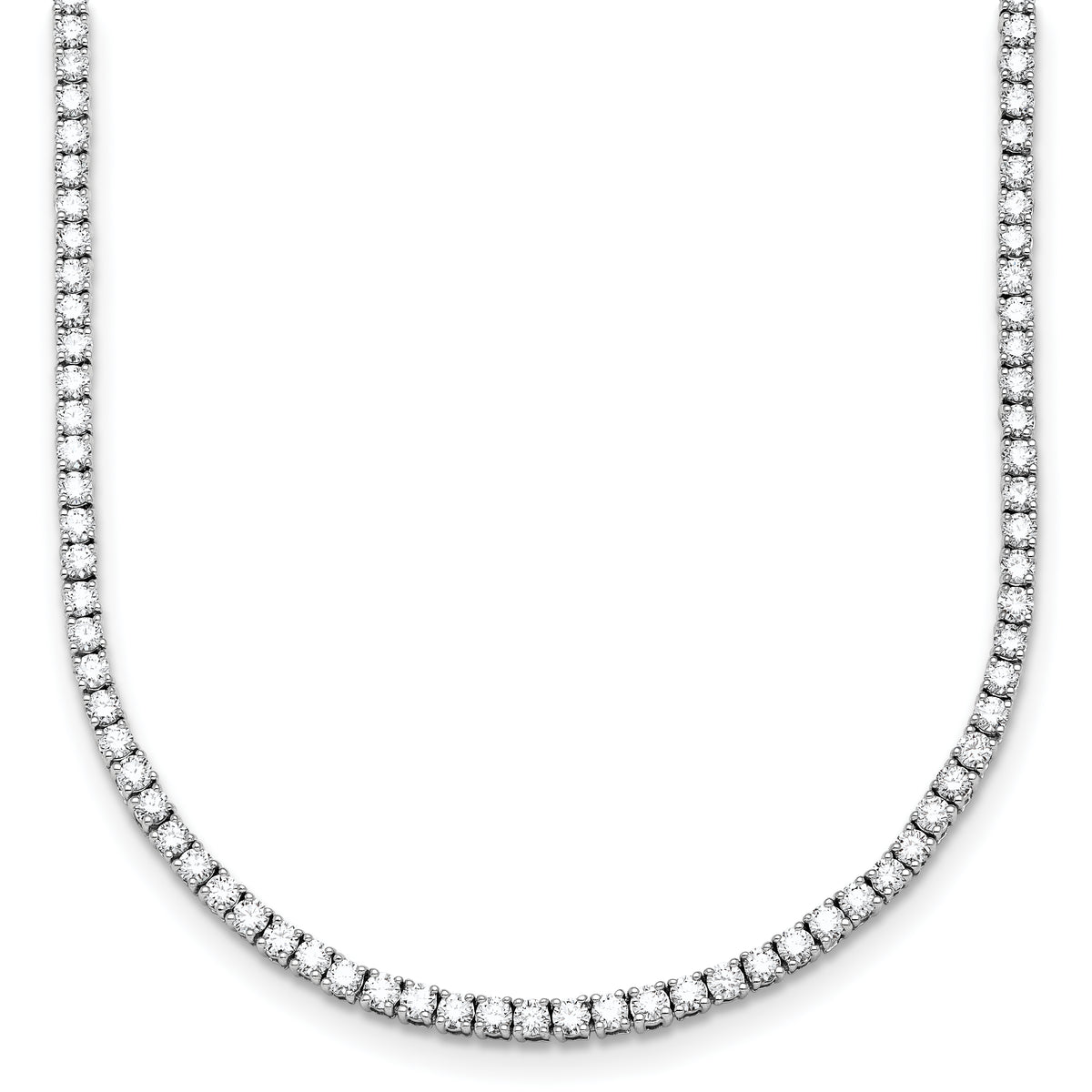 14k White Gold 6 carat Lab Grown Diamond VS/SI+ G+ Complete 18 inch Graduated Tennis Necklace