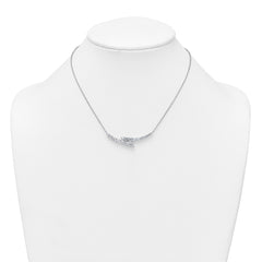 14k White Gold 3 carat Lab Grown Diamond VS/SI+ G+ Complete 18 inch Fashion Bar Necklace