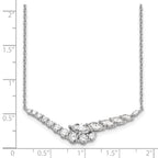 14k White Gold 3 carat Lab Grown Diamond VS/SI+ G+ Complete 18 inch Fashion Bar Necklace