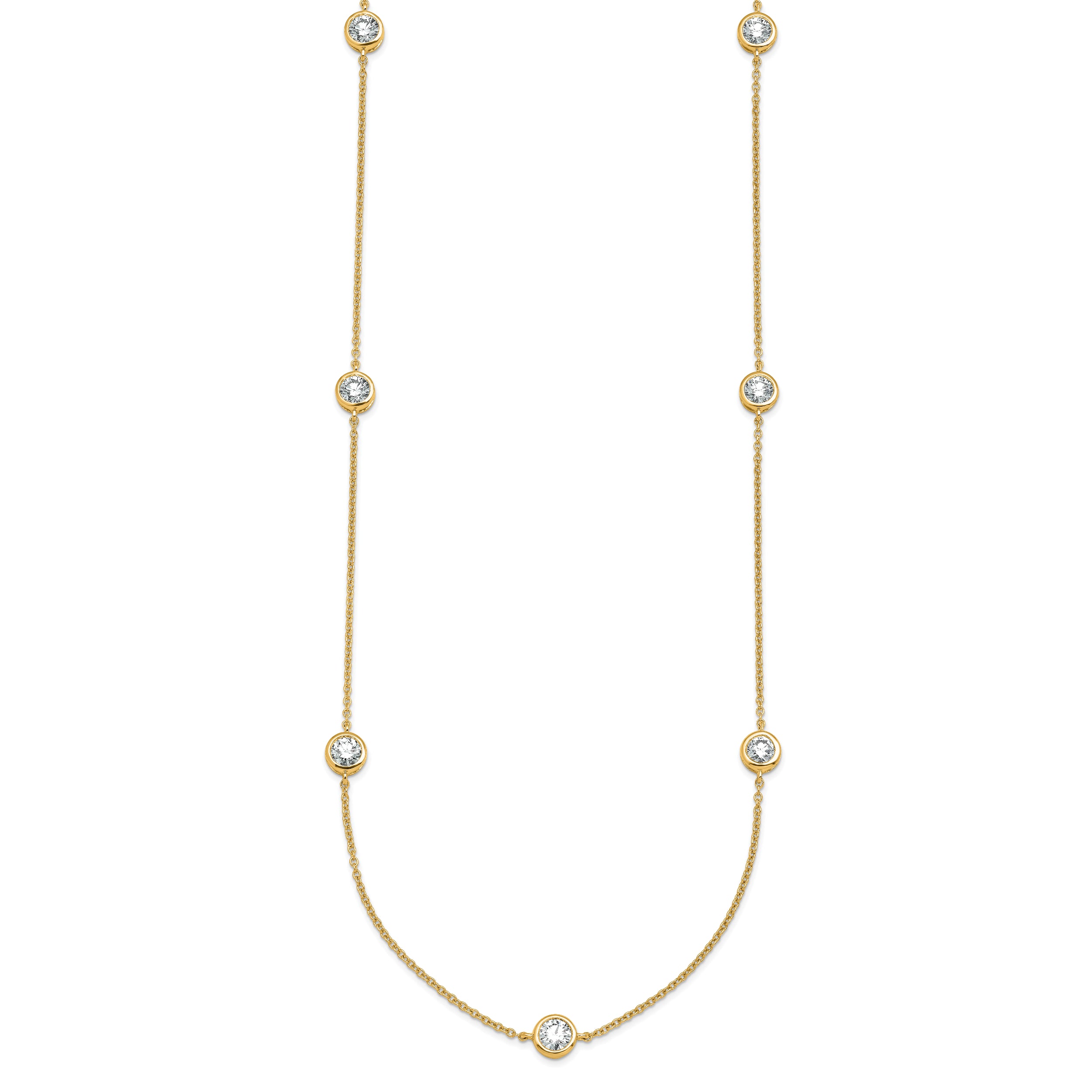 True Origin 14k 1 3/4 carat Lab Grown Diamond VS+ F+ Complete 18 inch Seven Station Necklace