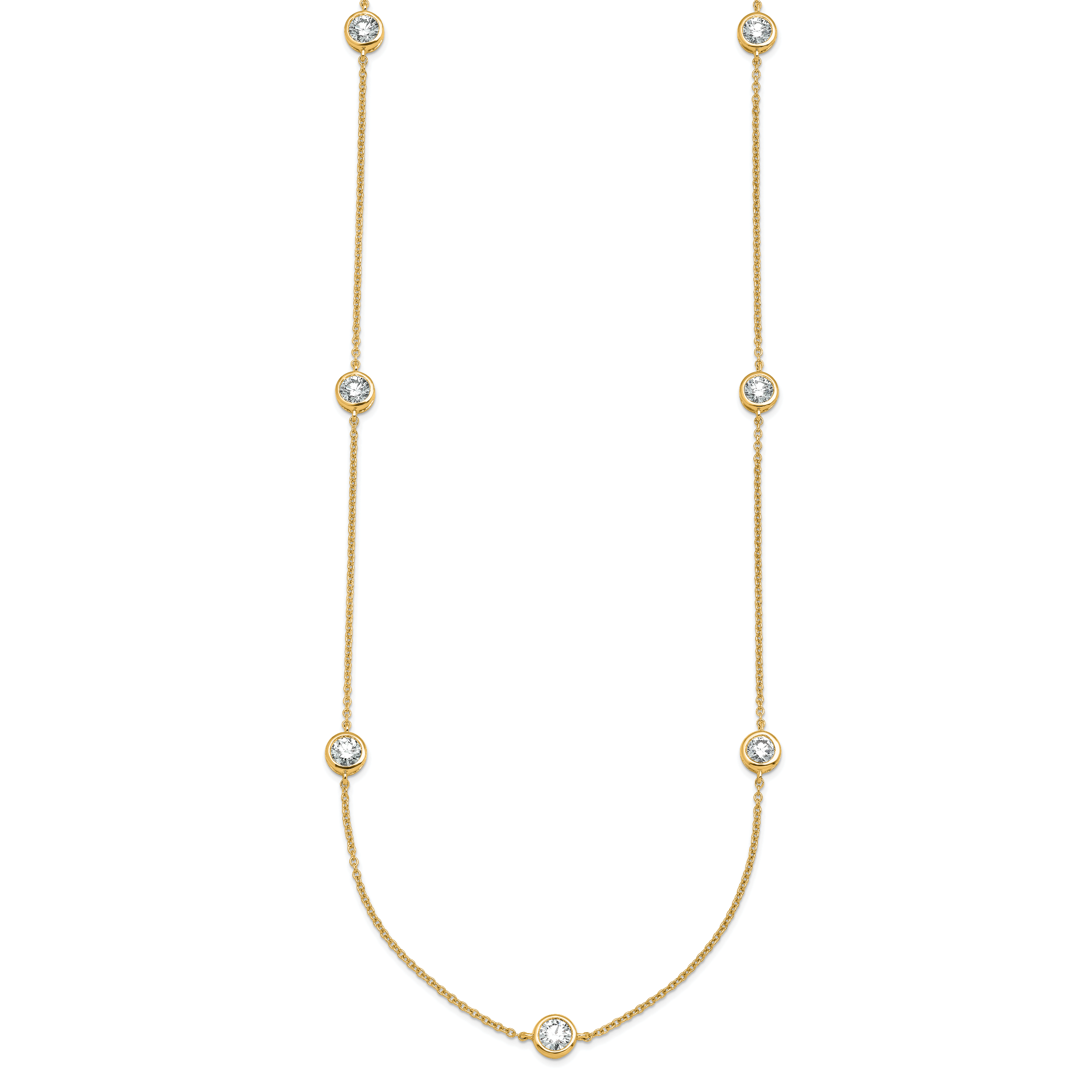 True Origin 14k 1 3/4 carat Lab Grown Diamond VS+ F+ Complete 18 inch Seven Station Necklace Secondary image