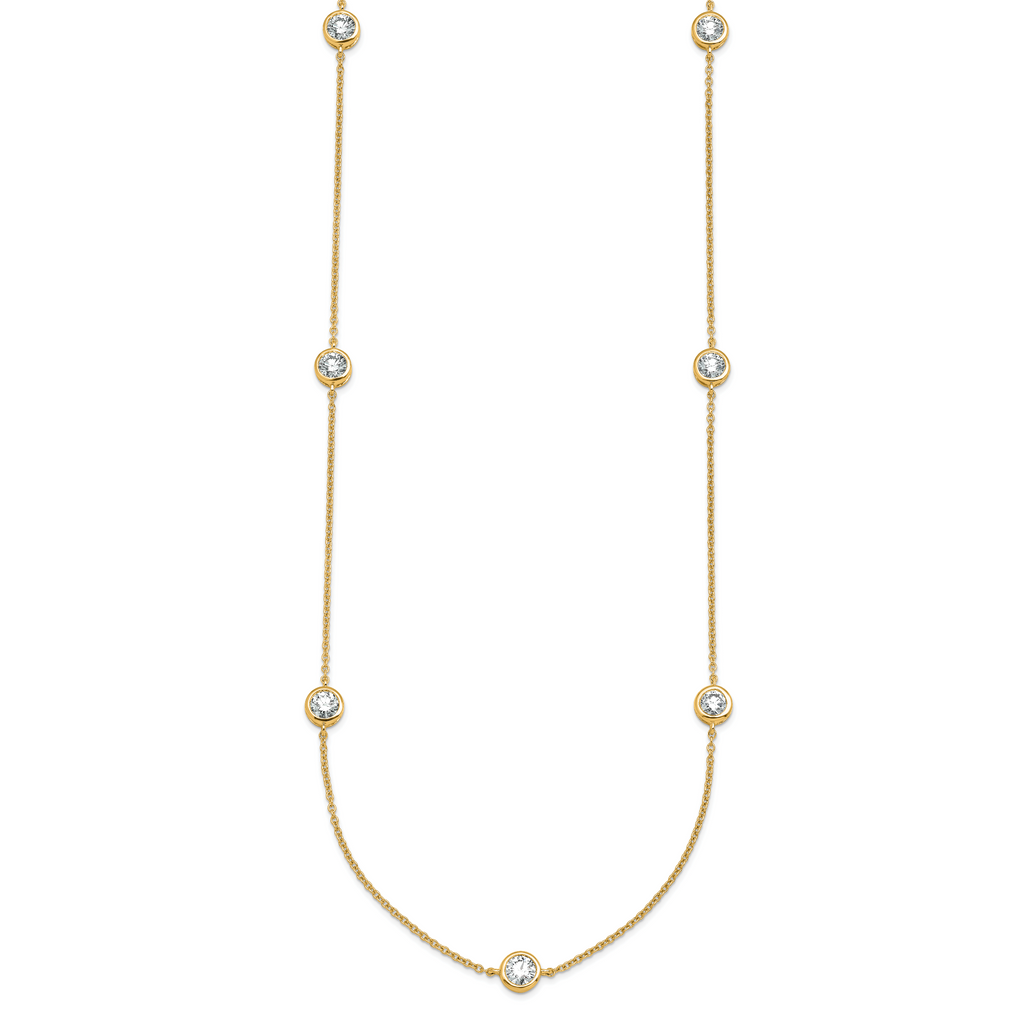 True Origin 14k 1 3/4 carat Lab Grown Diamond VS+ F+ Complete 18 inch Seven Station Necklace