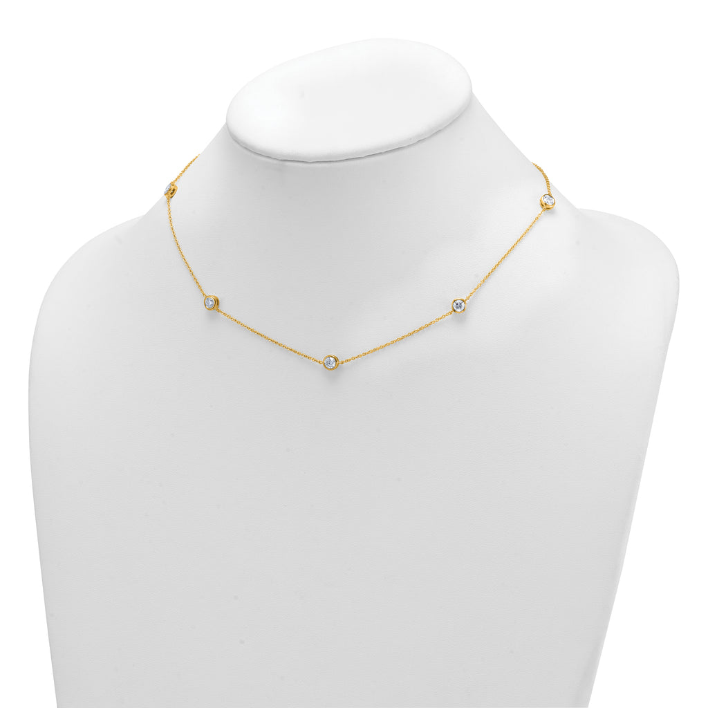 True Origin 14k 1 3/4 carat Lab Grown Diamond VS+ F+ Complete 18 inch Seven Station Necklace