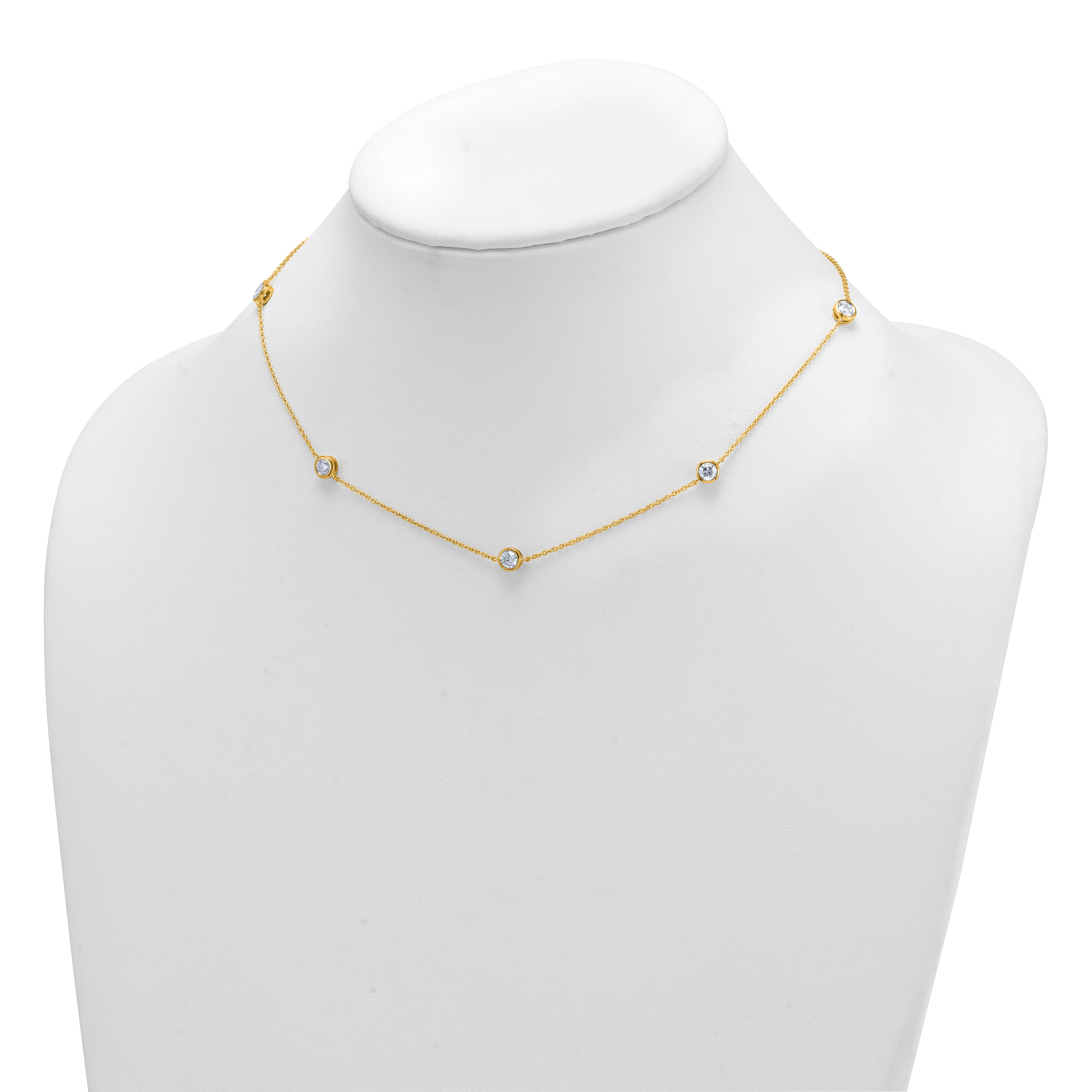 True Origin 14k 1 3/4 carat Lab Grown Diamond VS+ F+ Complete 18 inch Seven Station Necklace