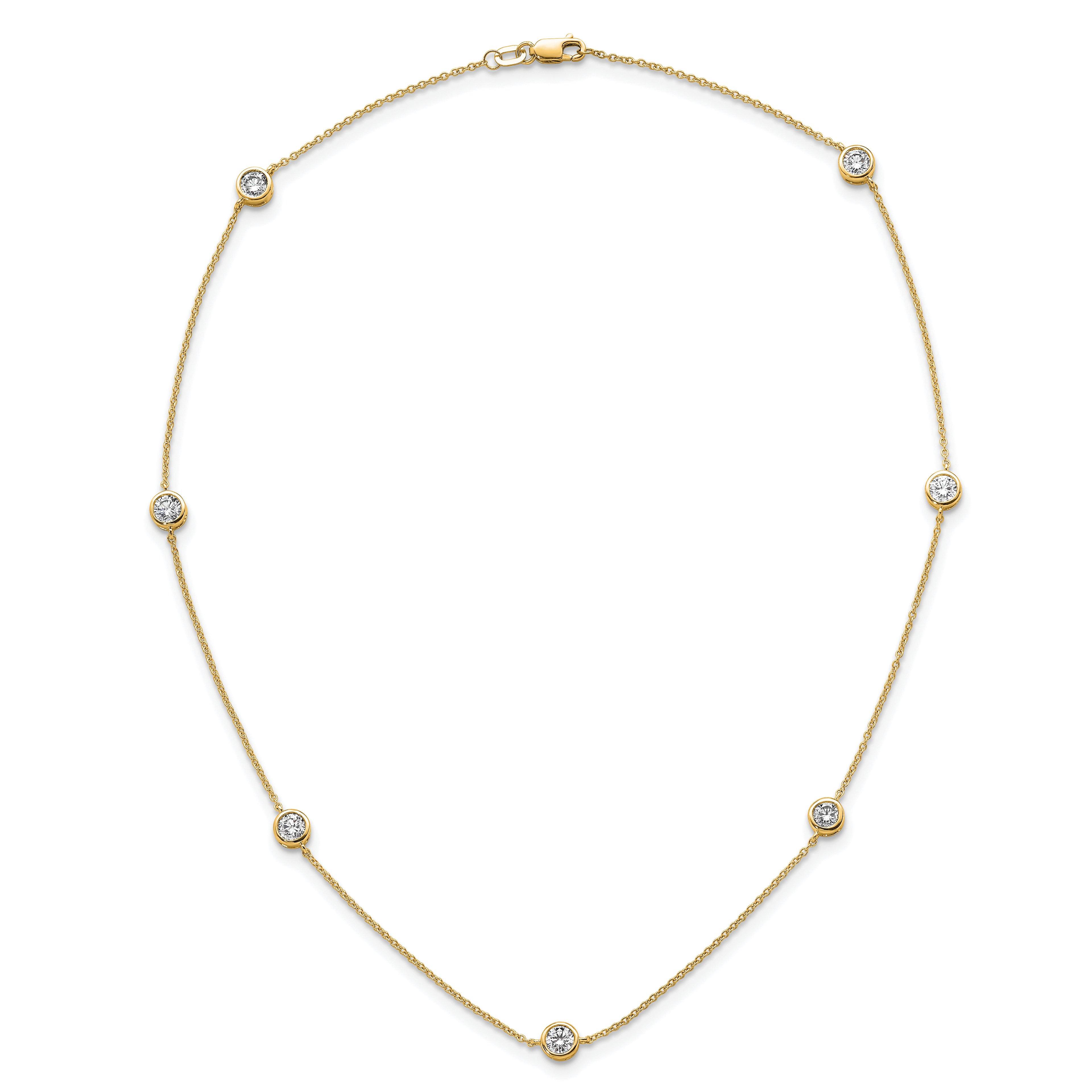 True Origin 14k 1 3/4 carat Lab Grown Diamond VS+ F+ Complete 18 inch Seven Station Necklace
