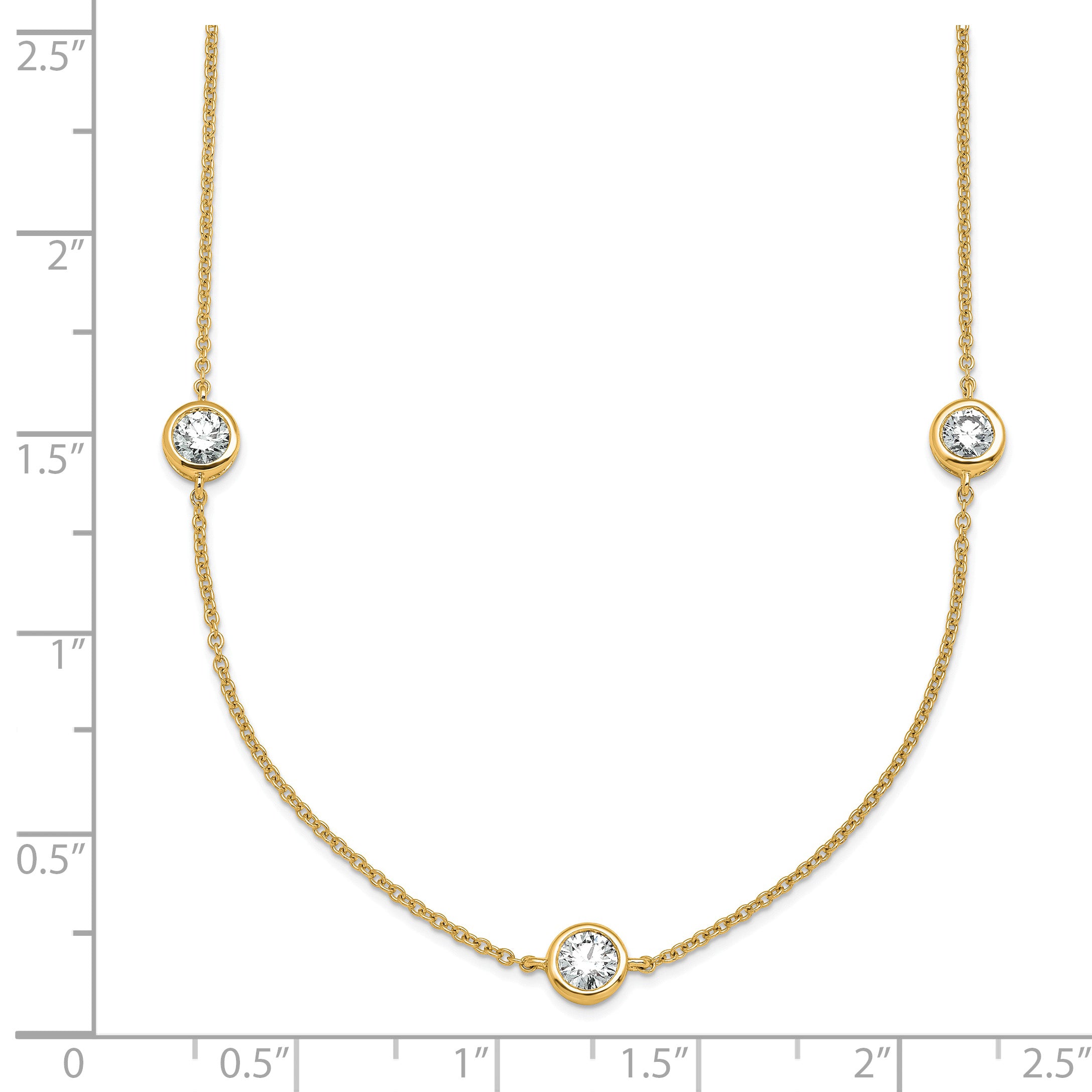 True Origin 14k 1 3/4 carat Lab Grown Diamond VS+ F+ Complete 18 inch Seven Station Necklace