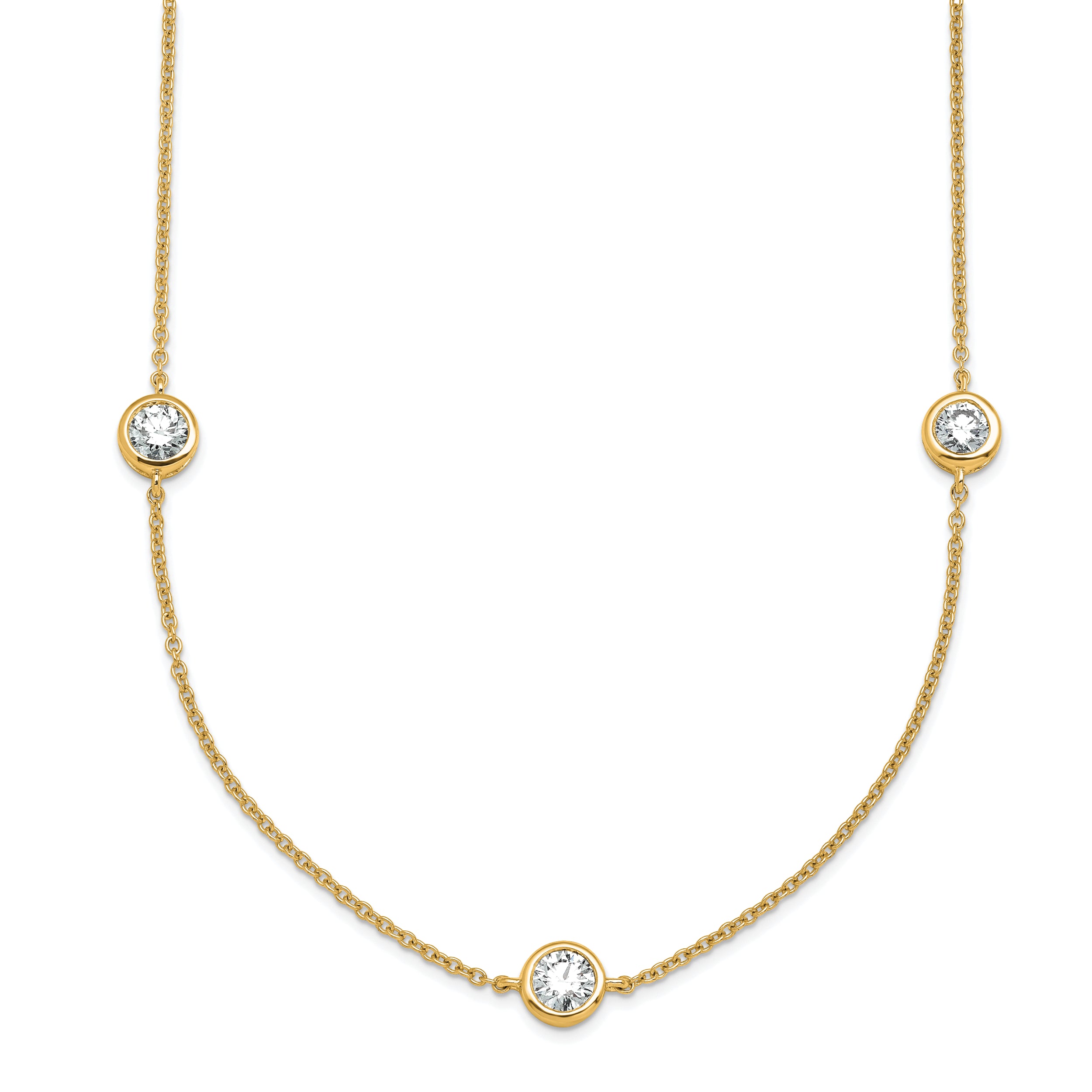 True Origin 14k 1 3/4 carat Lab Grown Diamond VS+ F+ Complete 18 inch Seven Station Necklace
