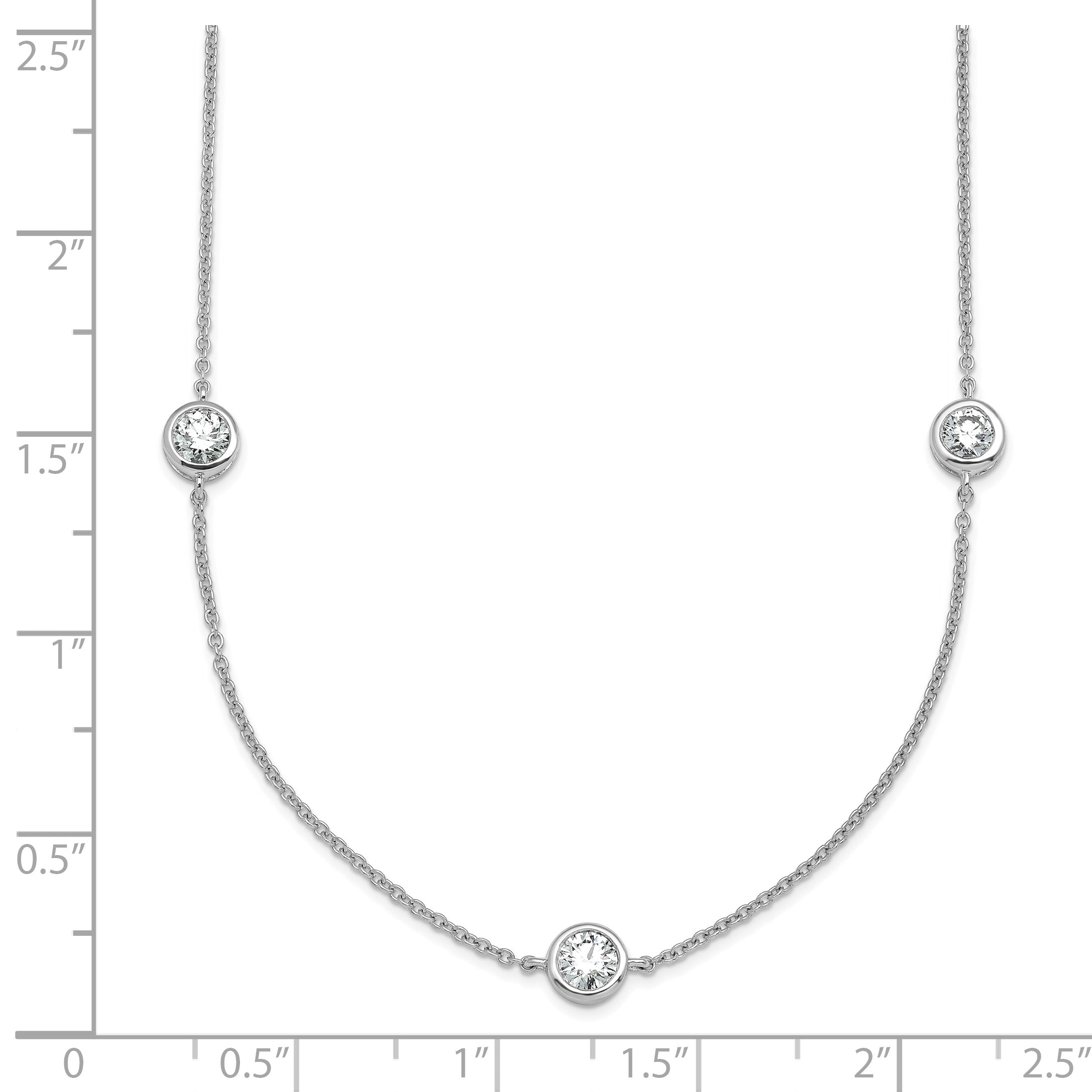 True Origin 14k White Gold 1 3/4 carat Lab Grown Diamond VS+ F+ Complete 16 inch Seven Station Necklace